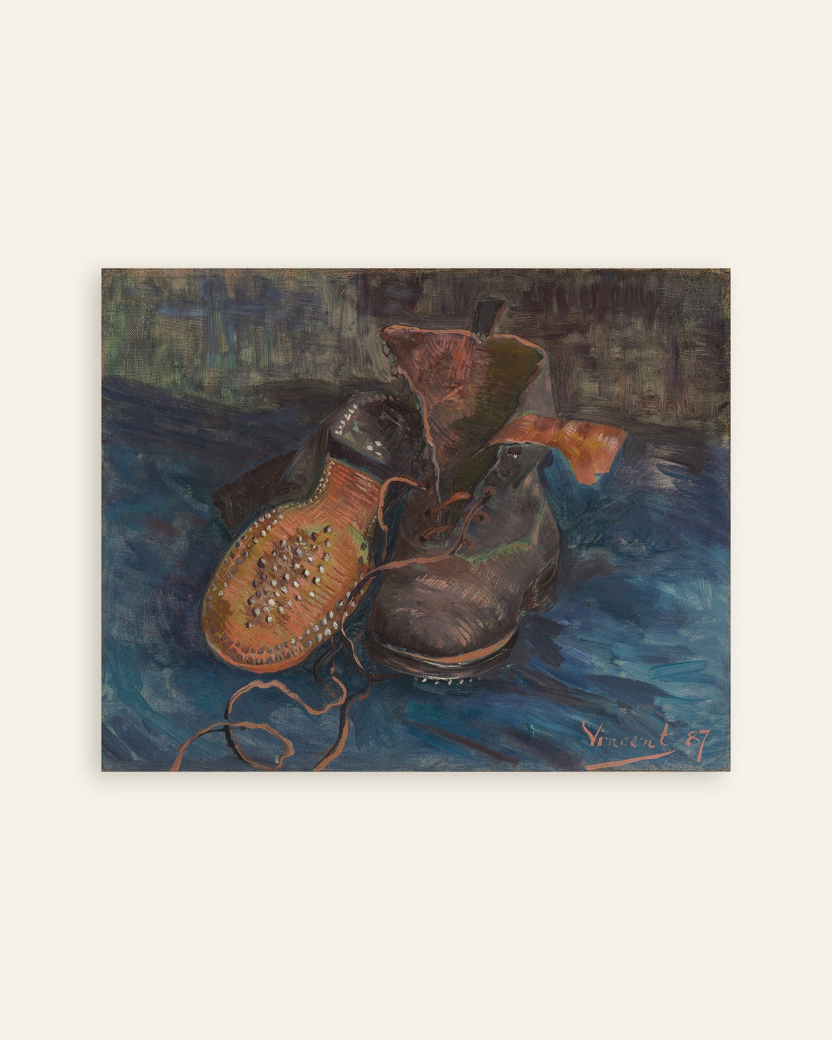 Poster av Et par støvler (1887) av Vincent van Gogh, miniatyrbilde