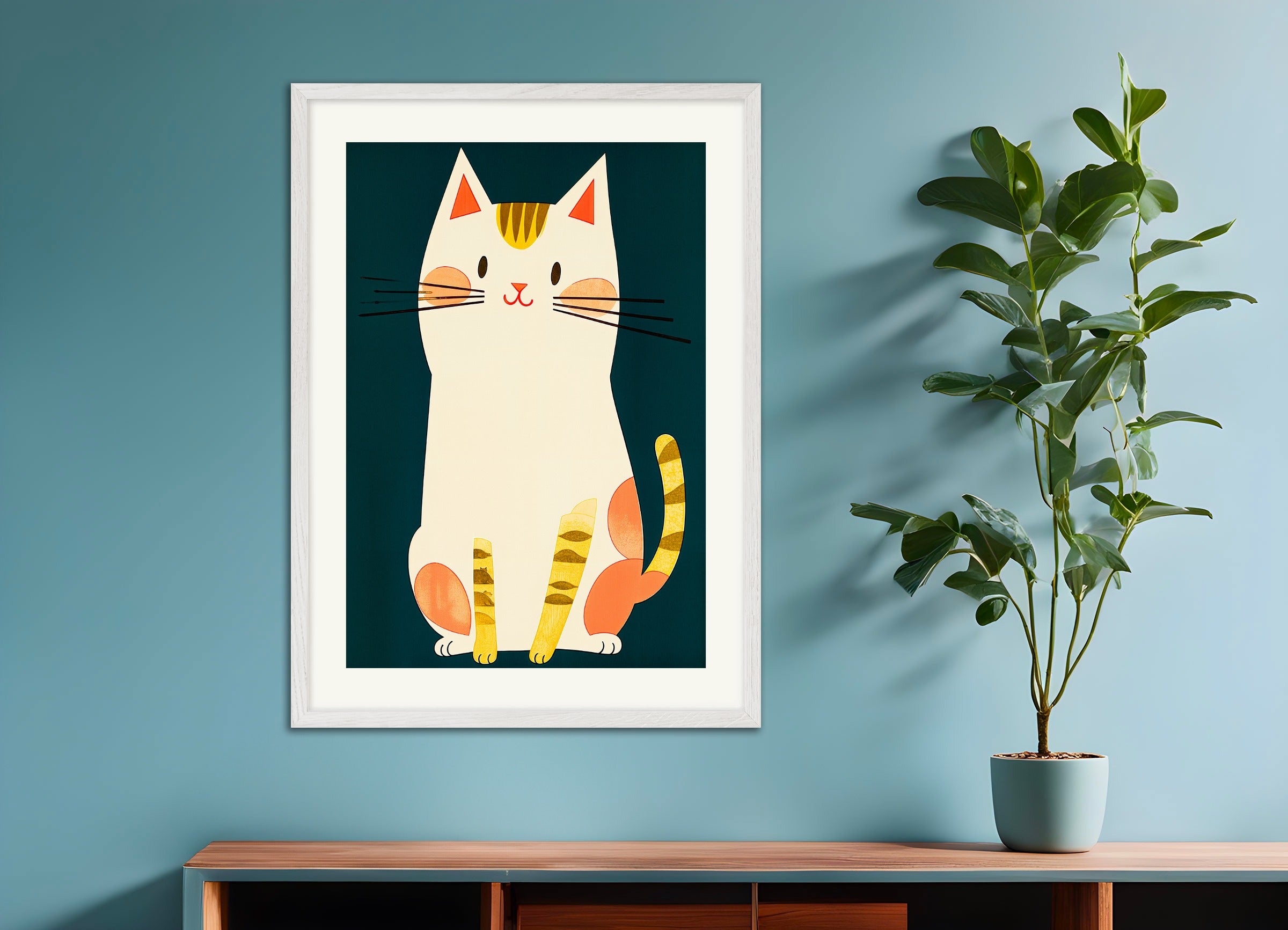 Poster with white wood frame: Nestor the Cat