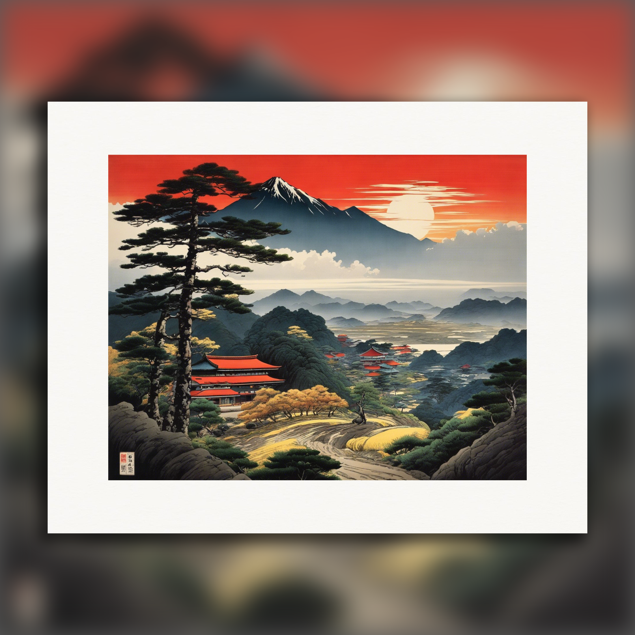 Japansk landskap - Plakat