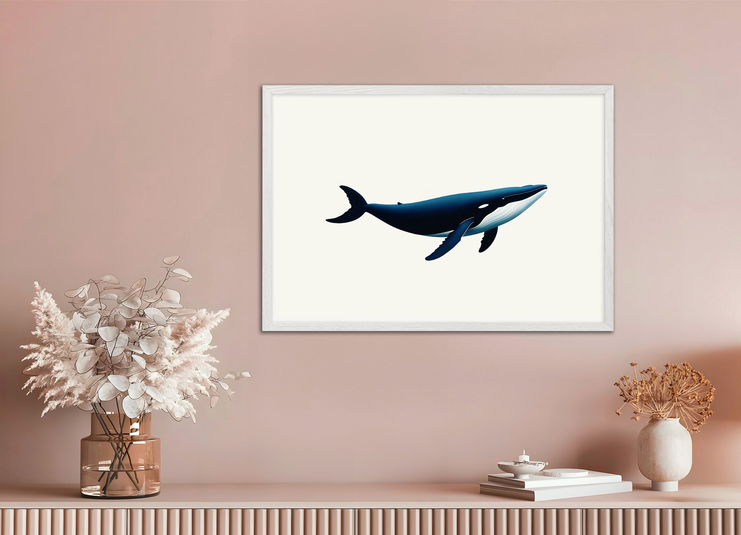 Poster with white wood frame: Whale