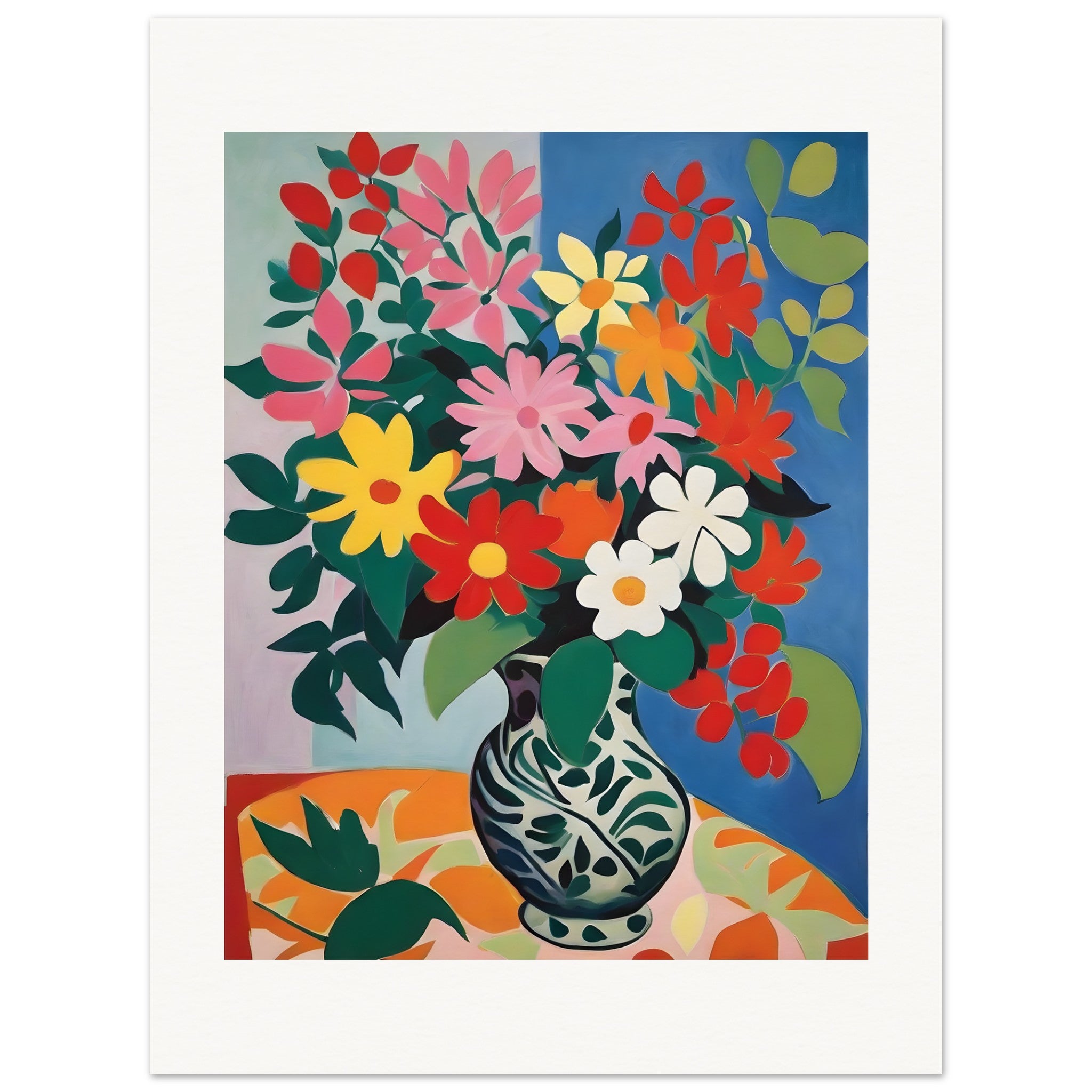 Expressive and abstract shapes, decorative sensitivity, Flowers - Poster