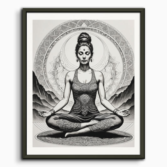 Poster: Line Art, Yoga