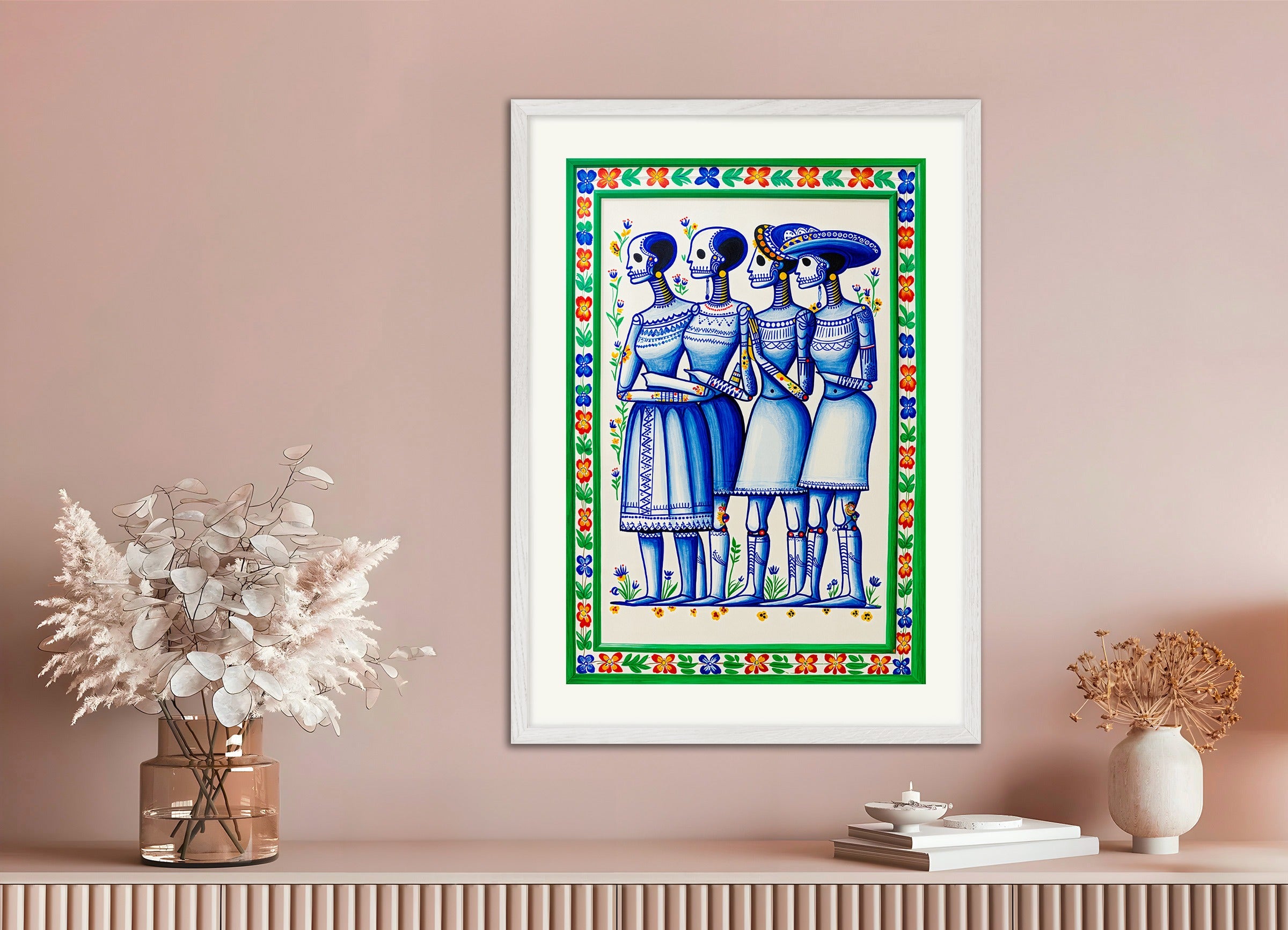 Poster with white wood frame: Mexican Art, Folklore