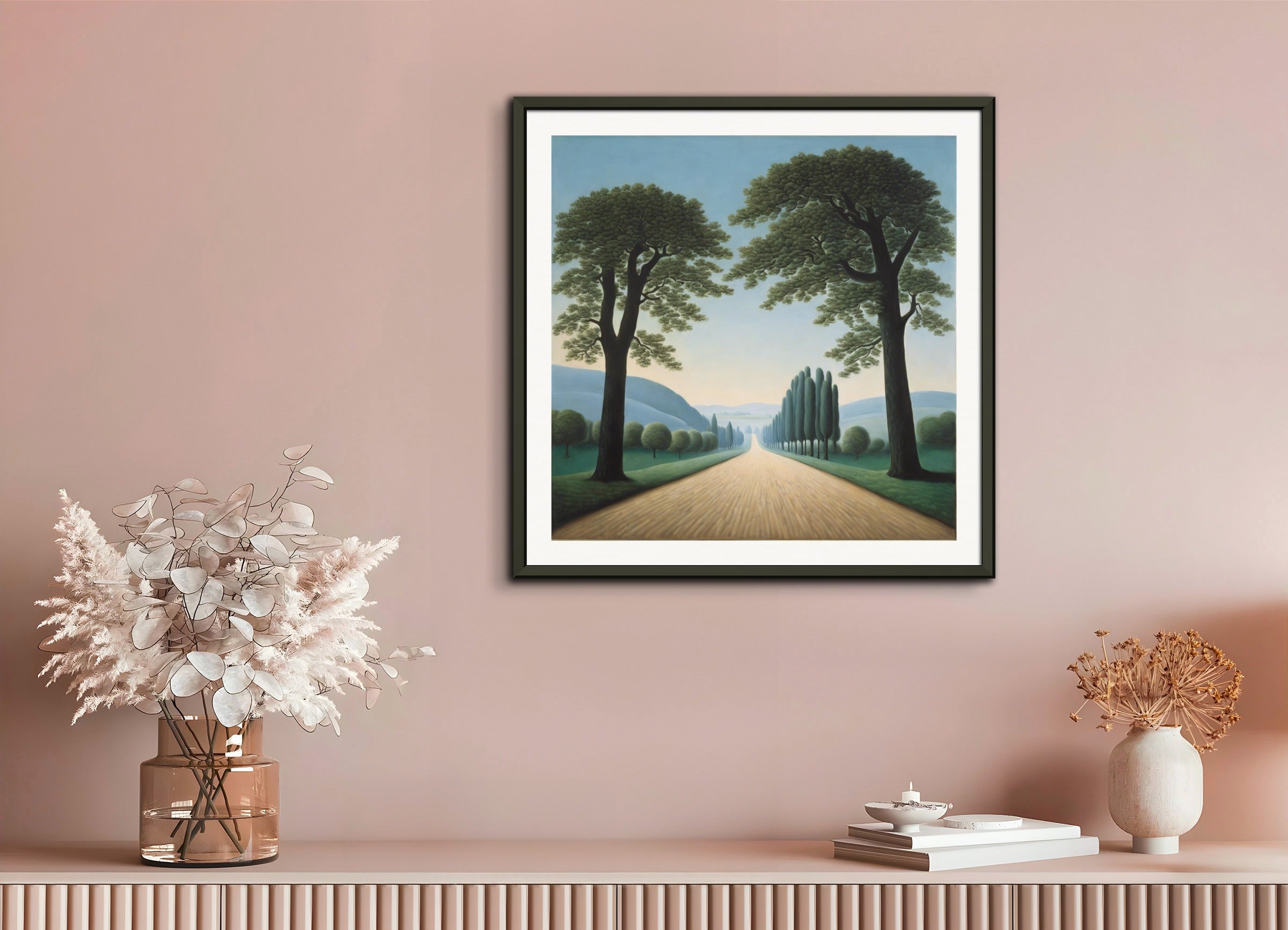 Poster with metal frame: Belgian surrealism, Road