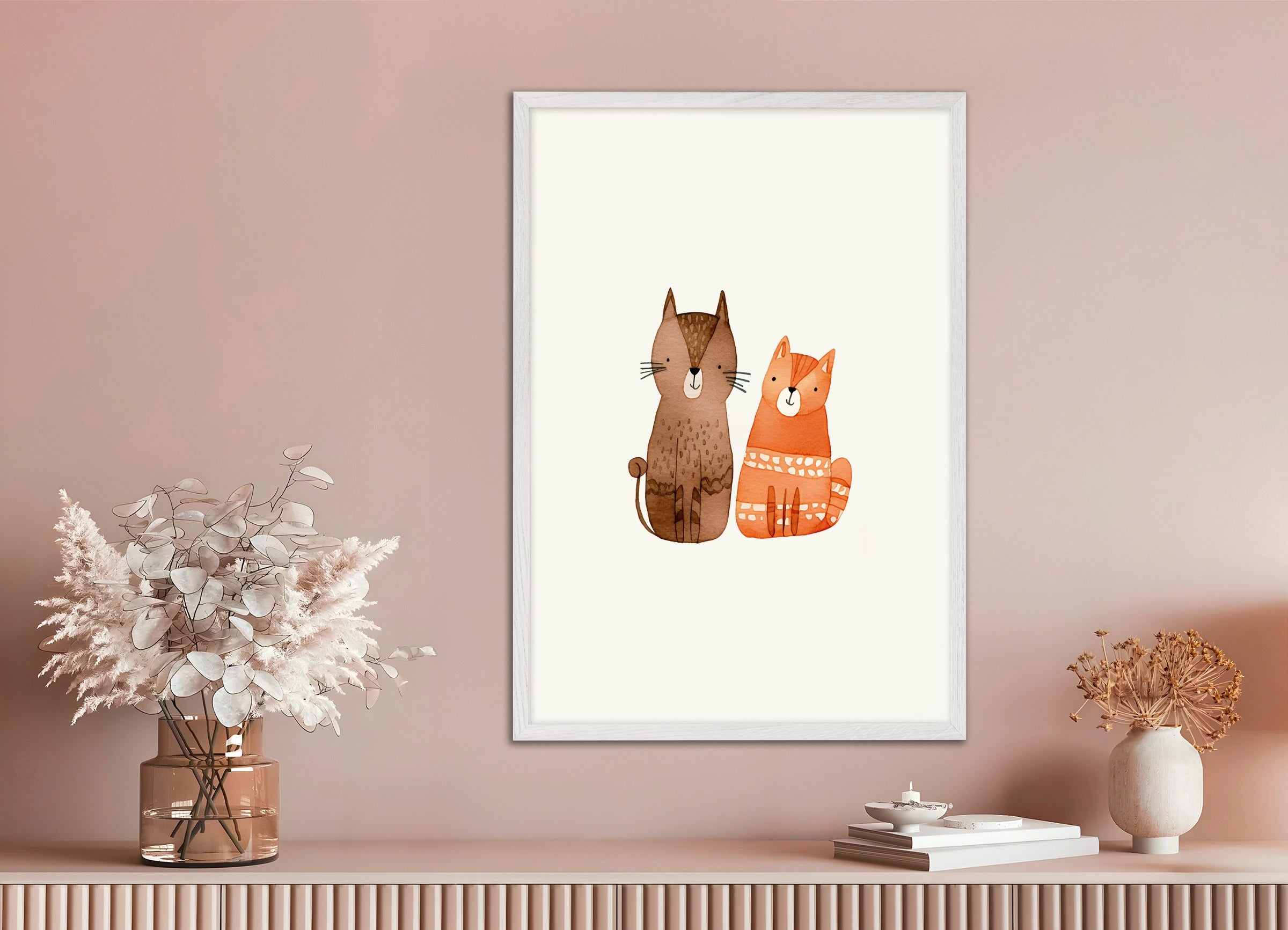 Poster with white wood frame: Two friends