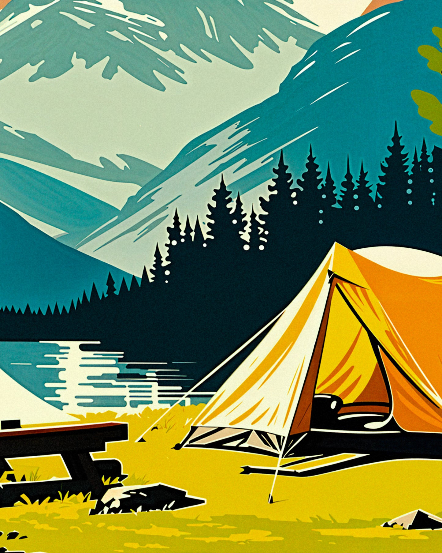 Nature poster, wild camping and adventure