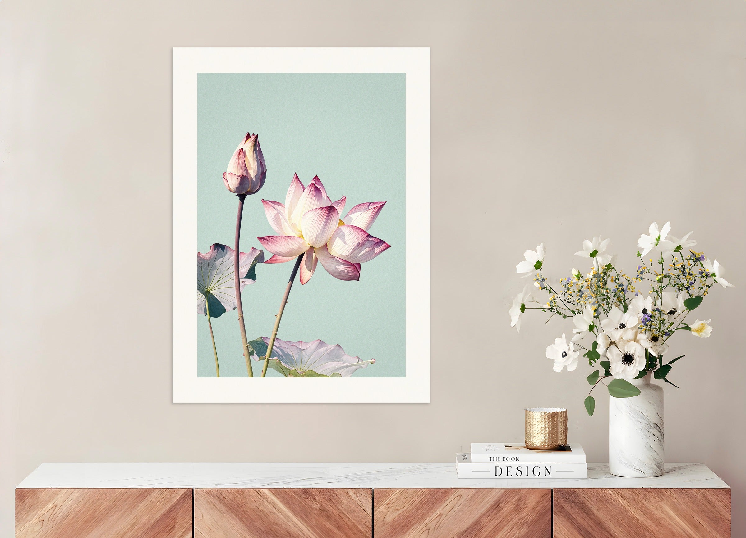 Poster: Lotus flower, vintage, none