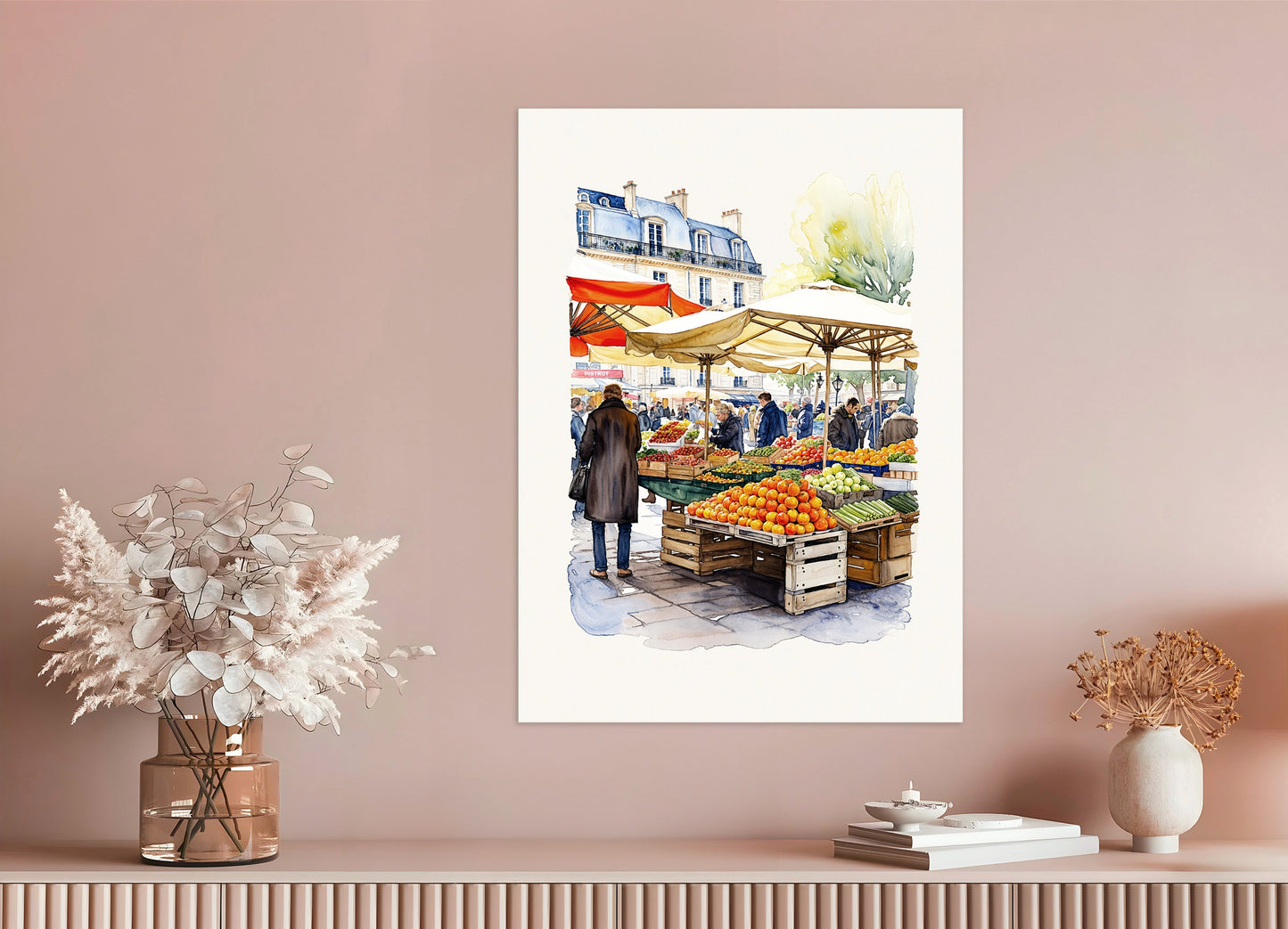 Poster: Parisian market, watercolor, none