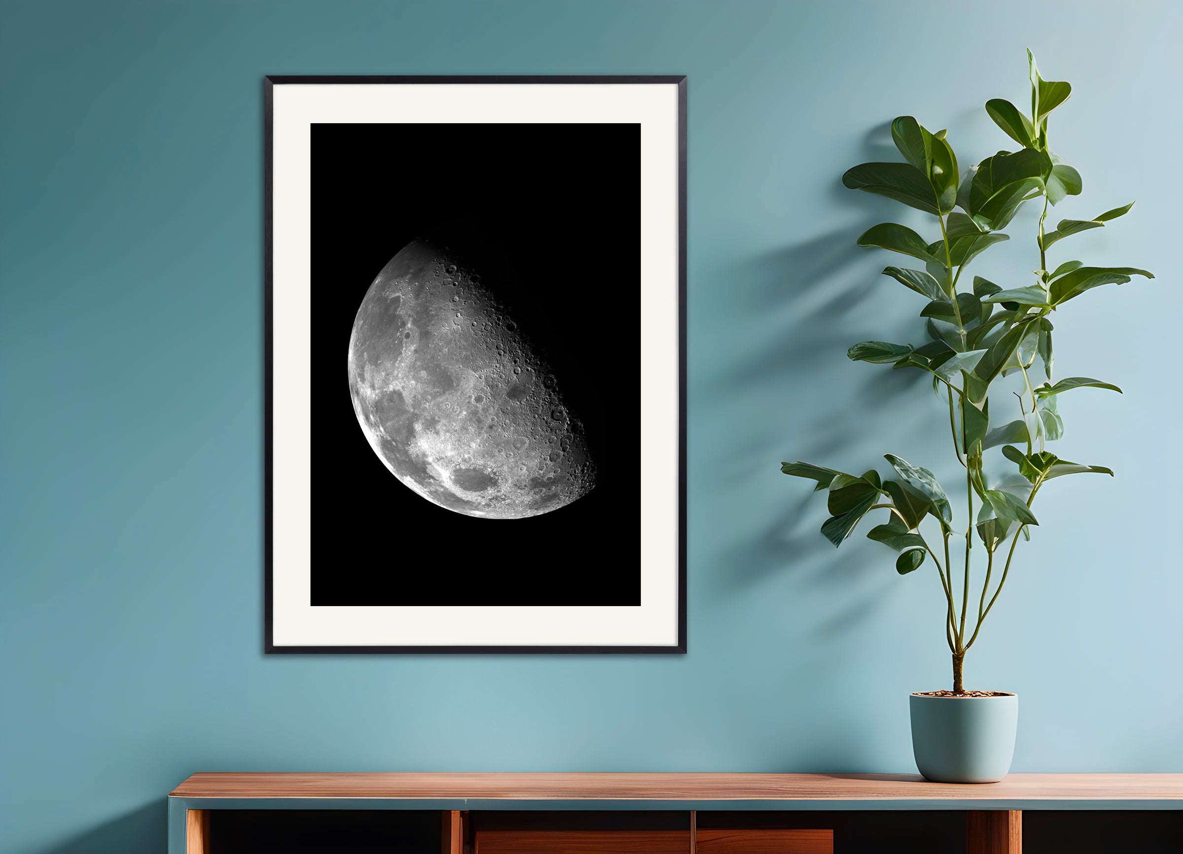 Poster with metal frame: Astronomy poster, the Moon