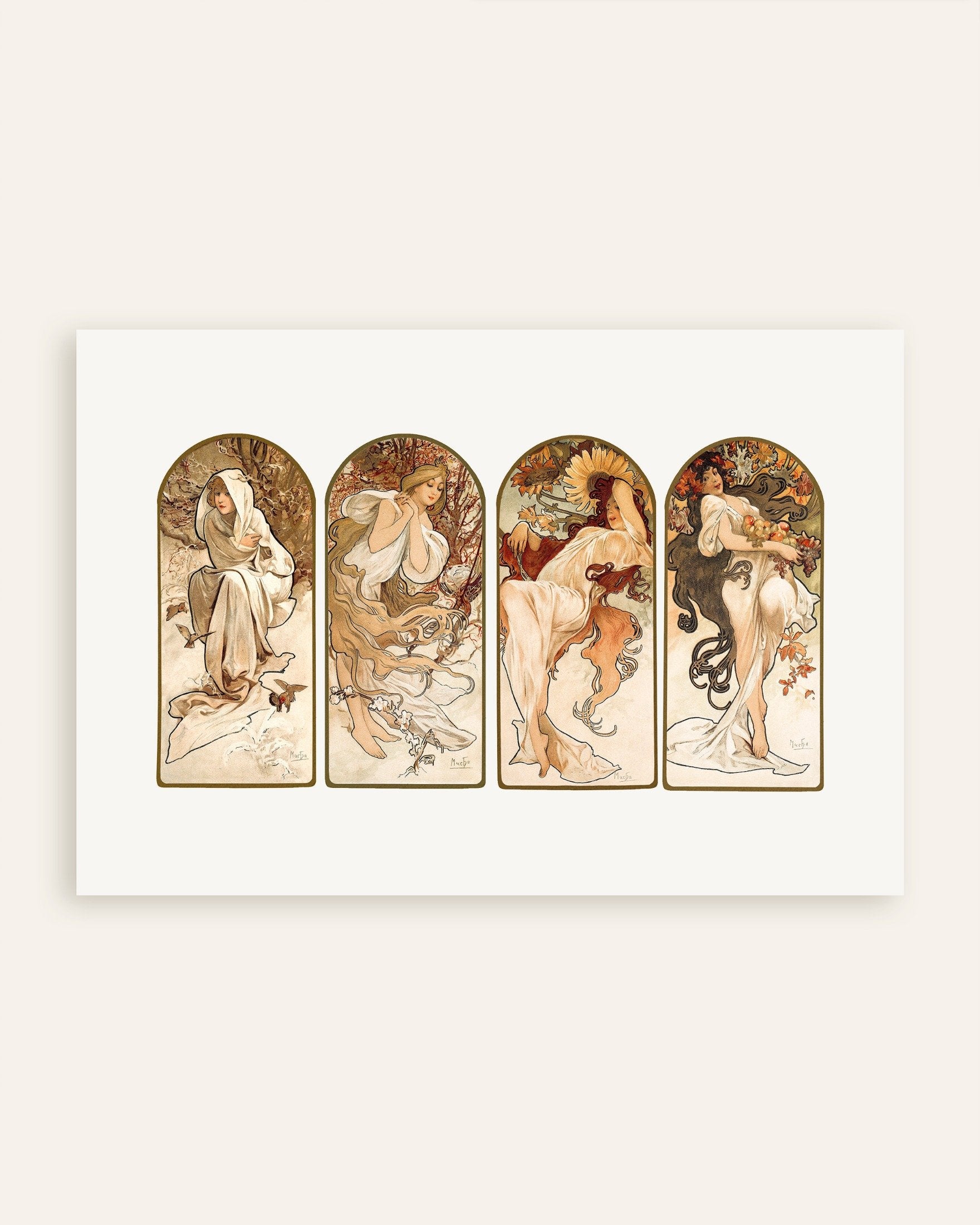 Poster of Alfons Mucha - The Seasons (1897) - Print, thumbnail
