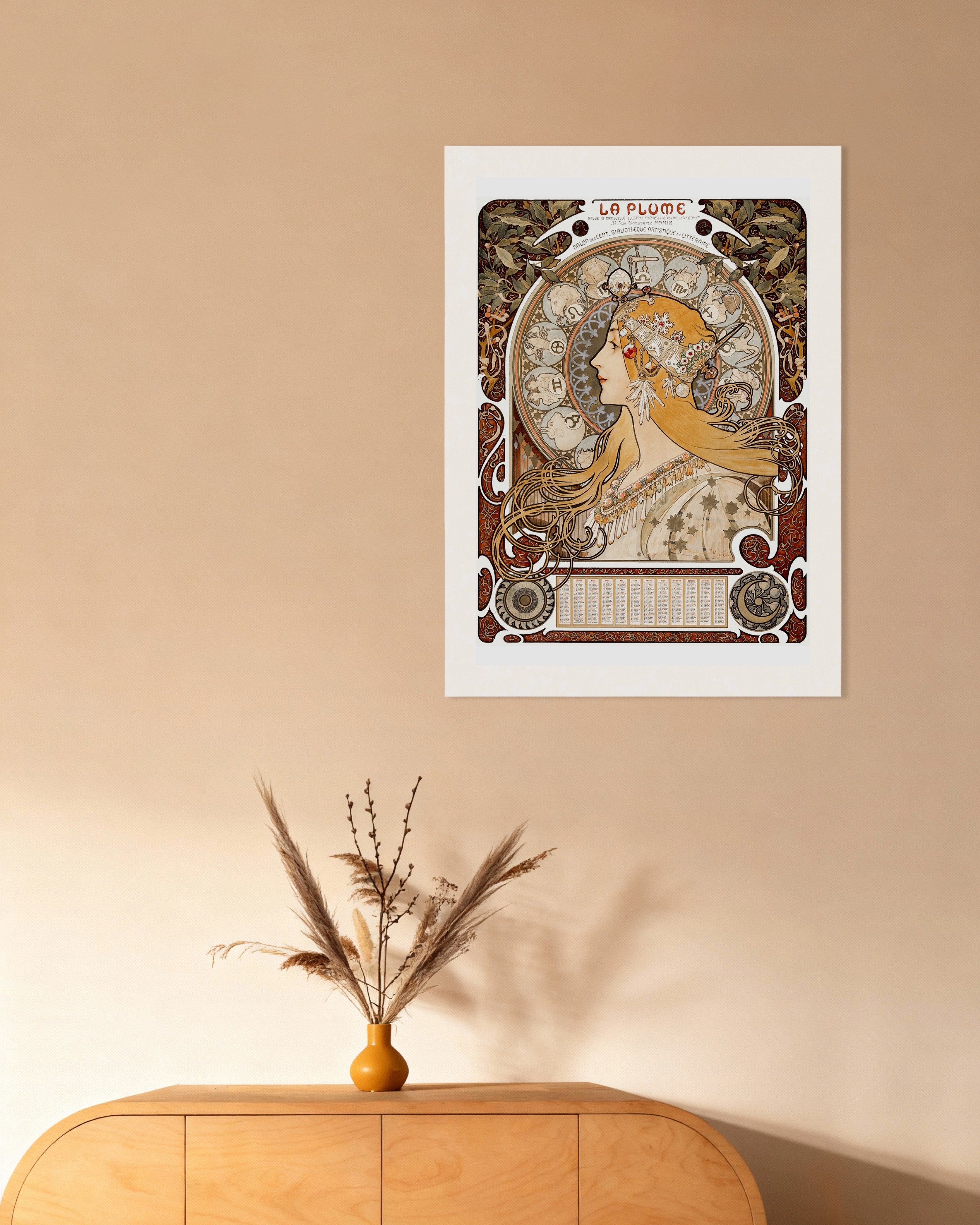 Poster of Alfons Mucha, Zodiaque or La Plume (ca. 1896–1897) - Print