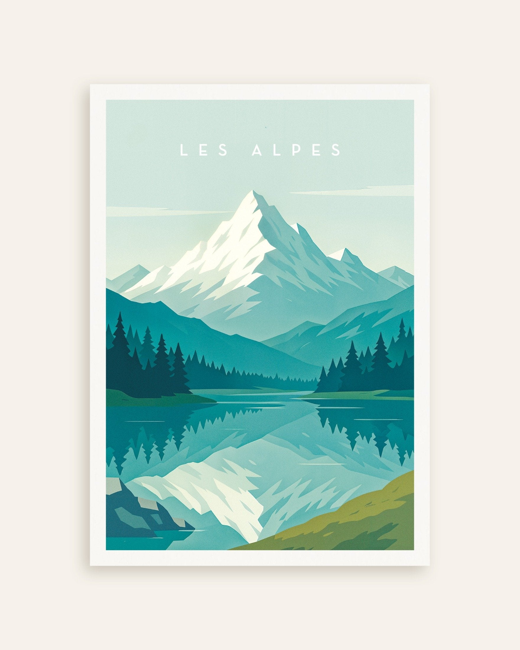 Alps Poster - Minimalist Mountain Art Print | Posterscape