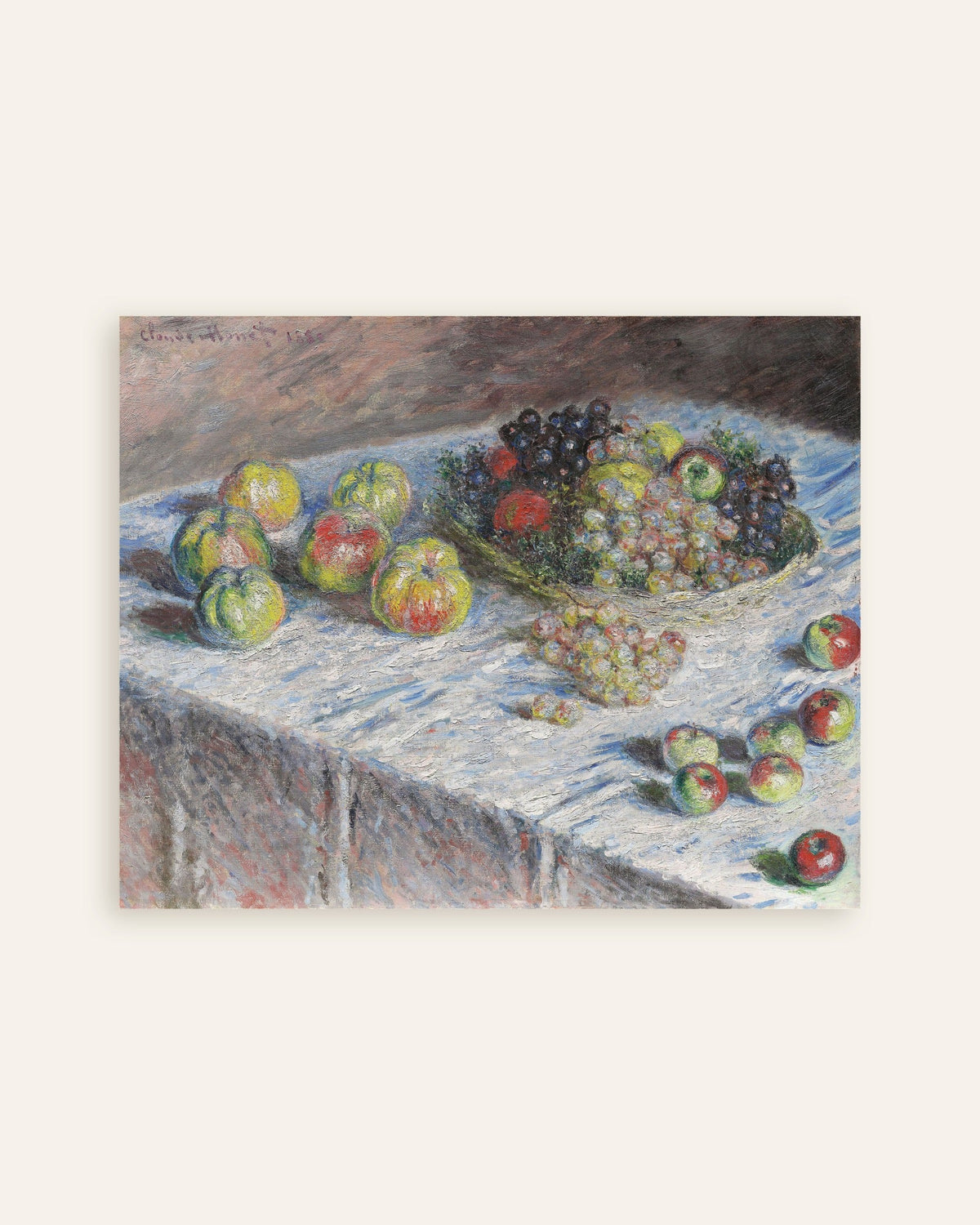 Plakat Epler og druer (1880) av Claude Monet, miniatyr
