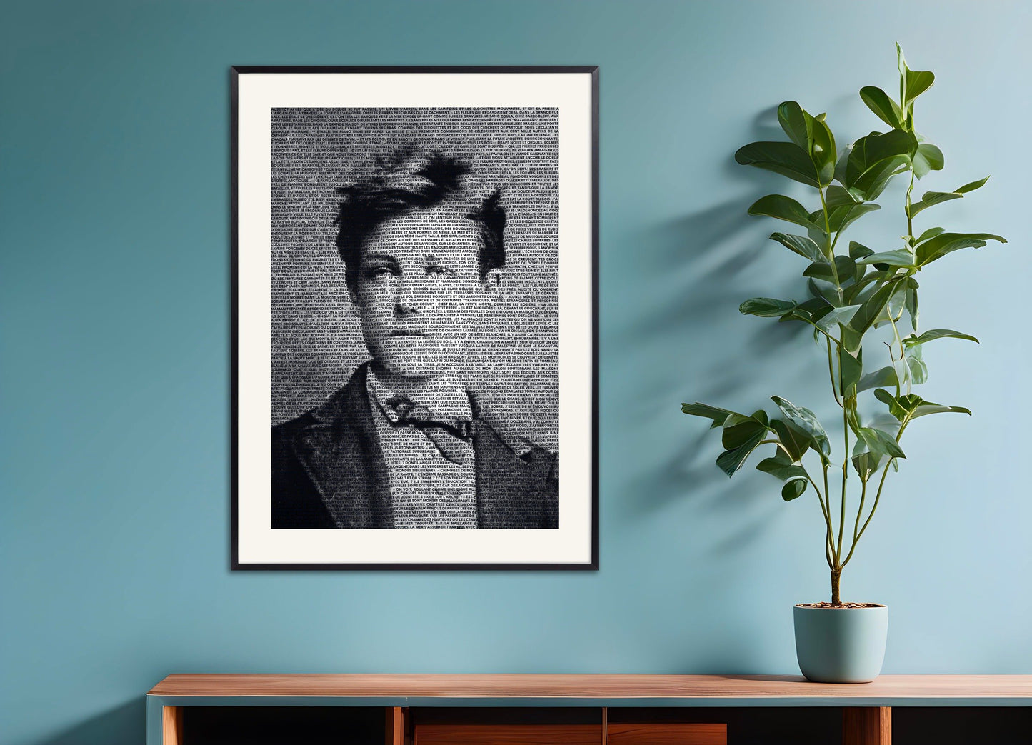 Poster of Arthur Rimbaud Poster, Portrait in Illuminations, with metal frame