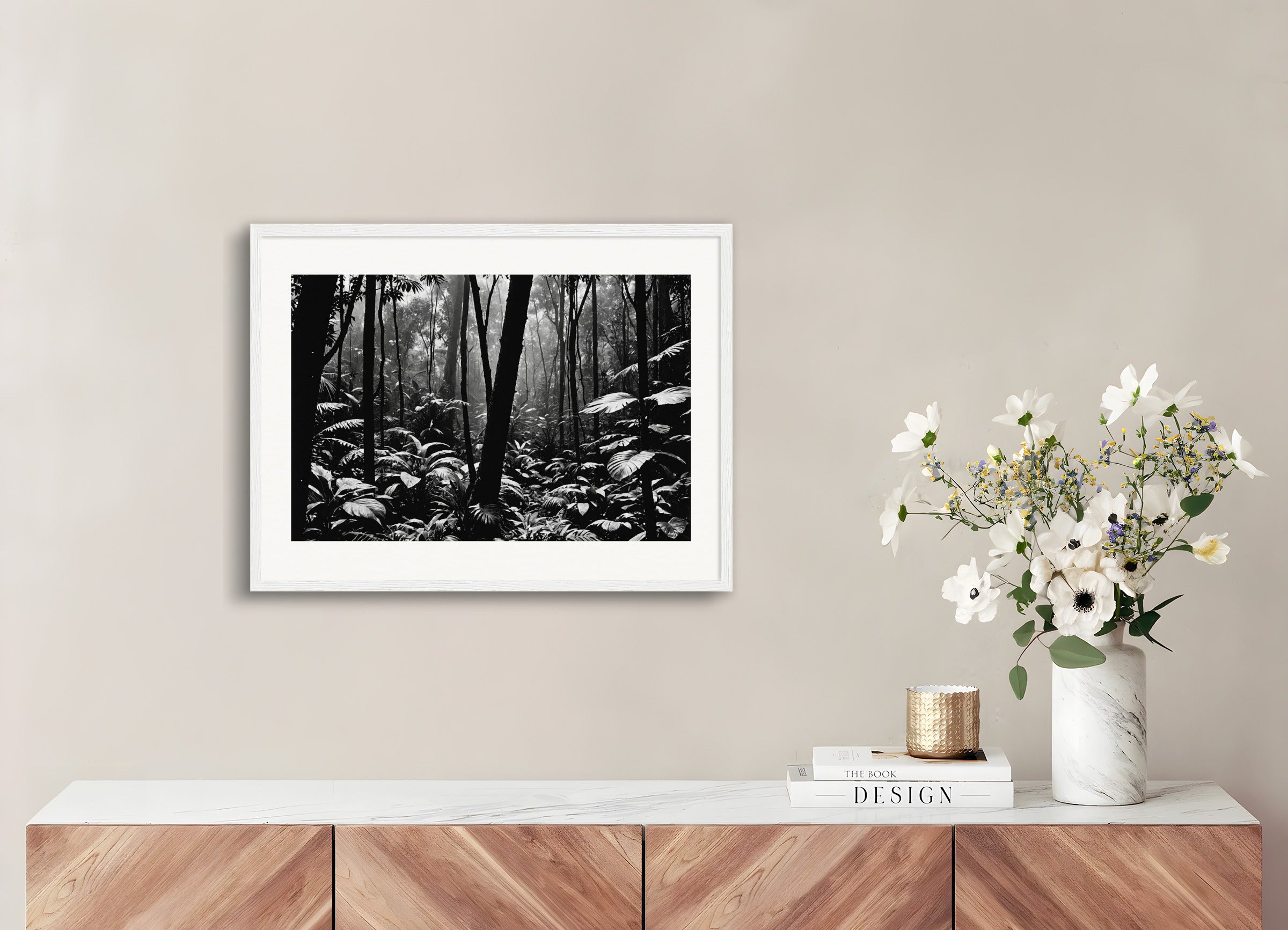 Poster with wood frame: Abstract photography, nature and geometric patterns , Jungle