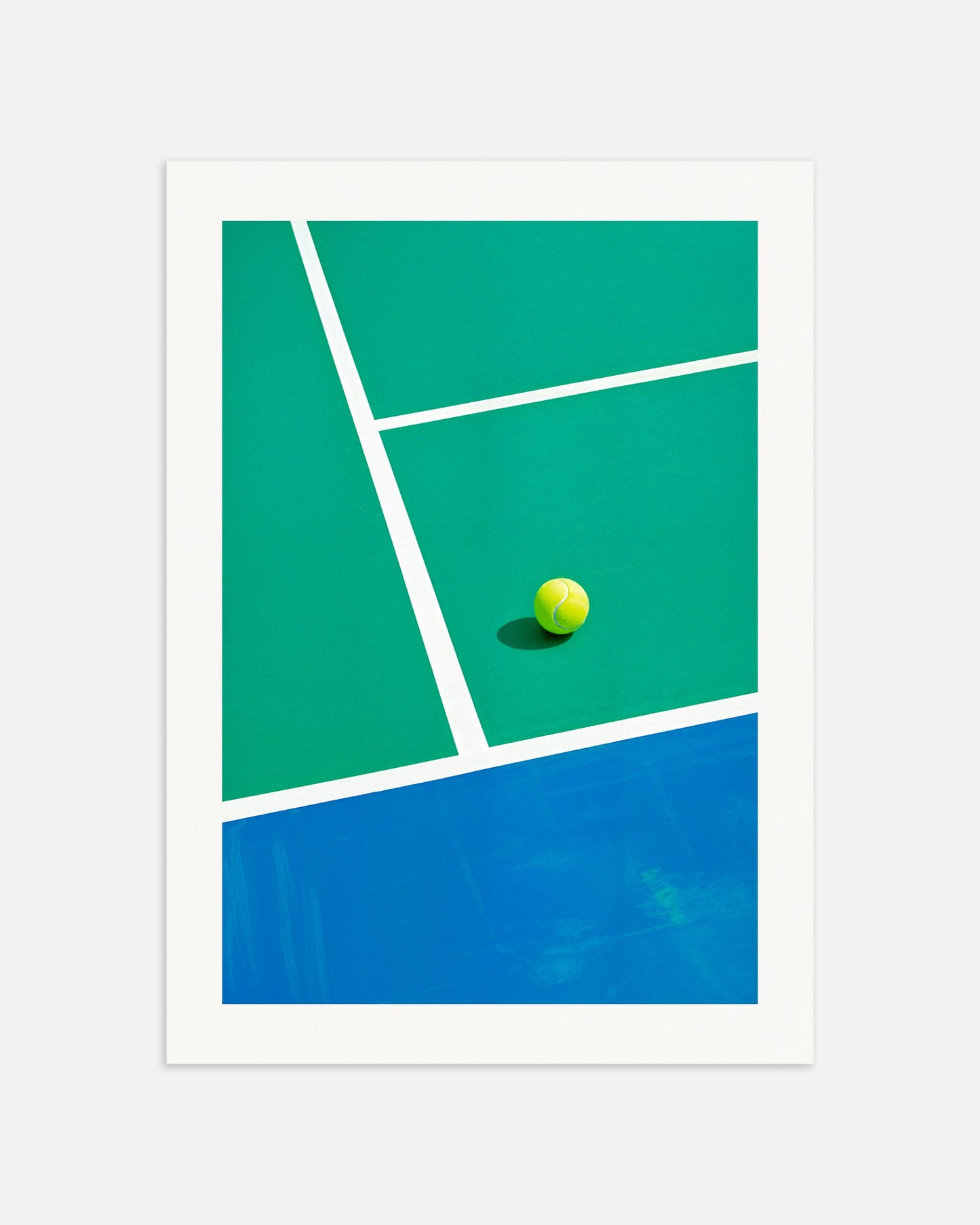 Poster: Tennis ball and court, none