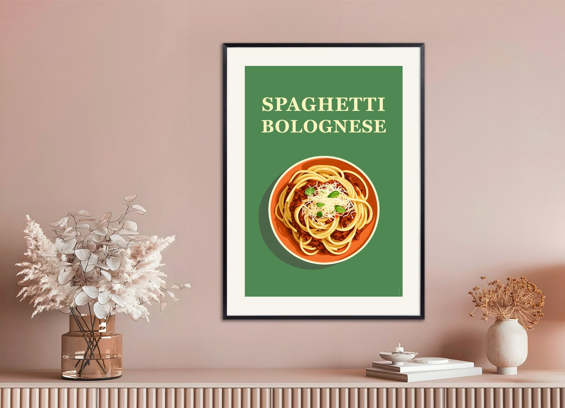 Poster with metal frame: Spaghetti Bolognese, Italian restaurant