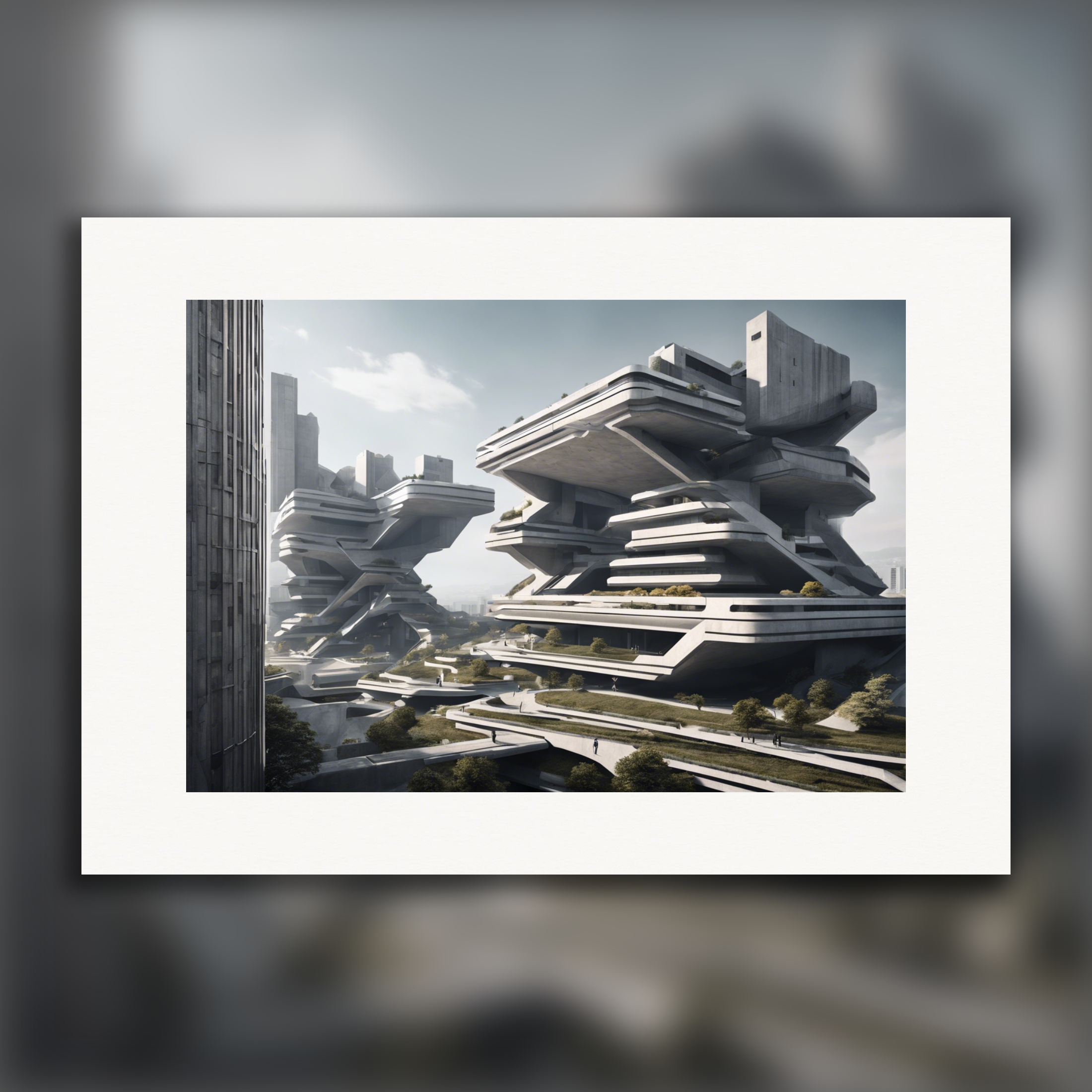 Brutalism, Futuristic city - Poster