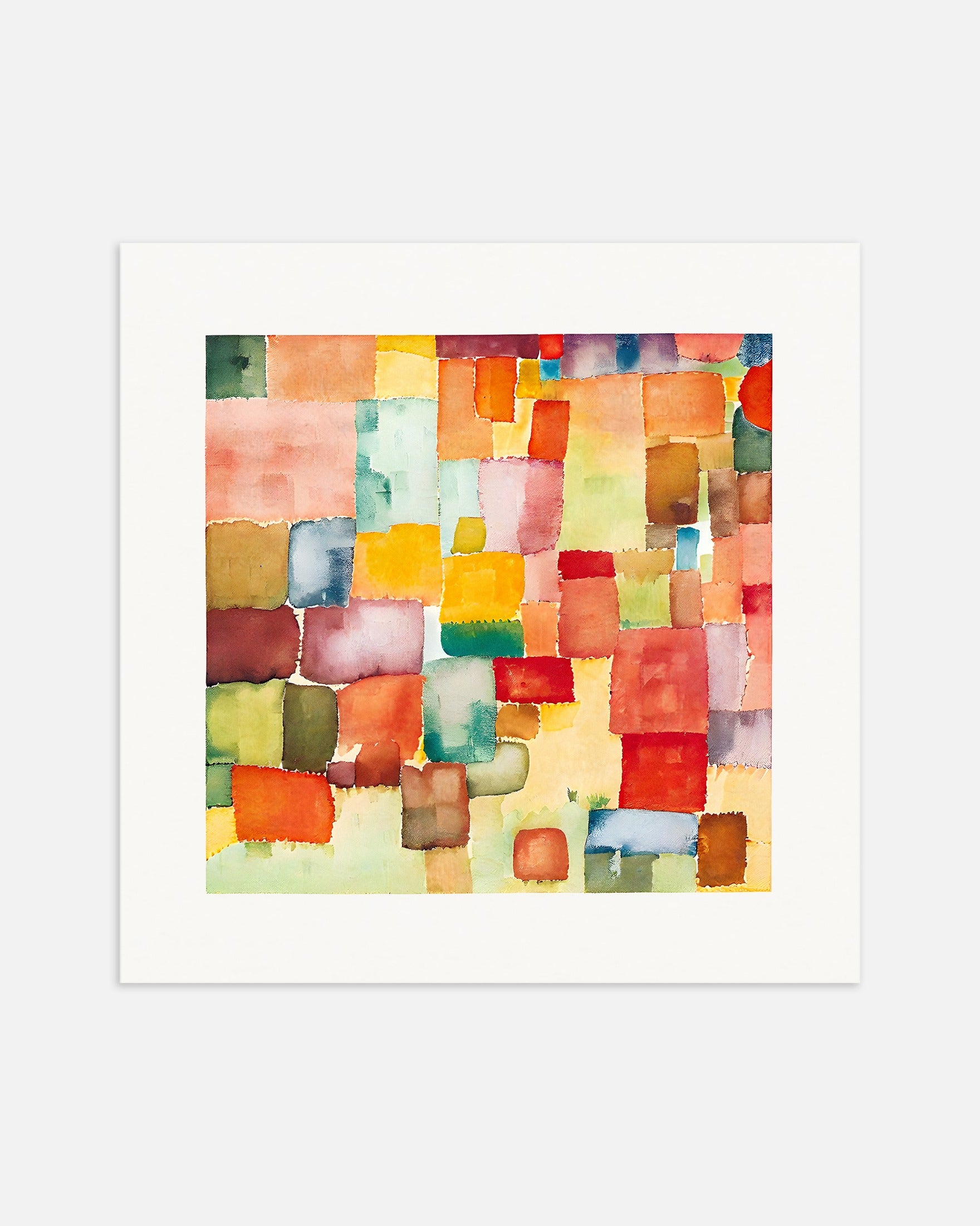 Poster: Watercolor, colored squares, none