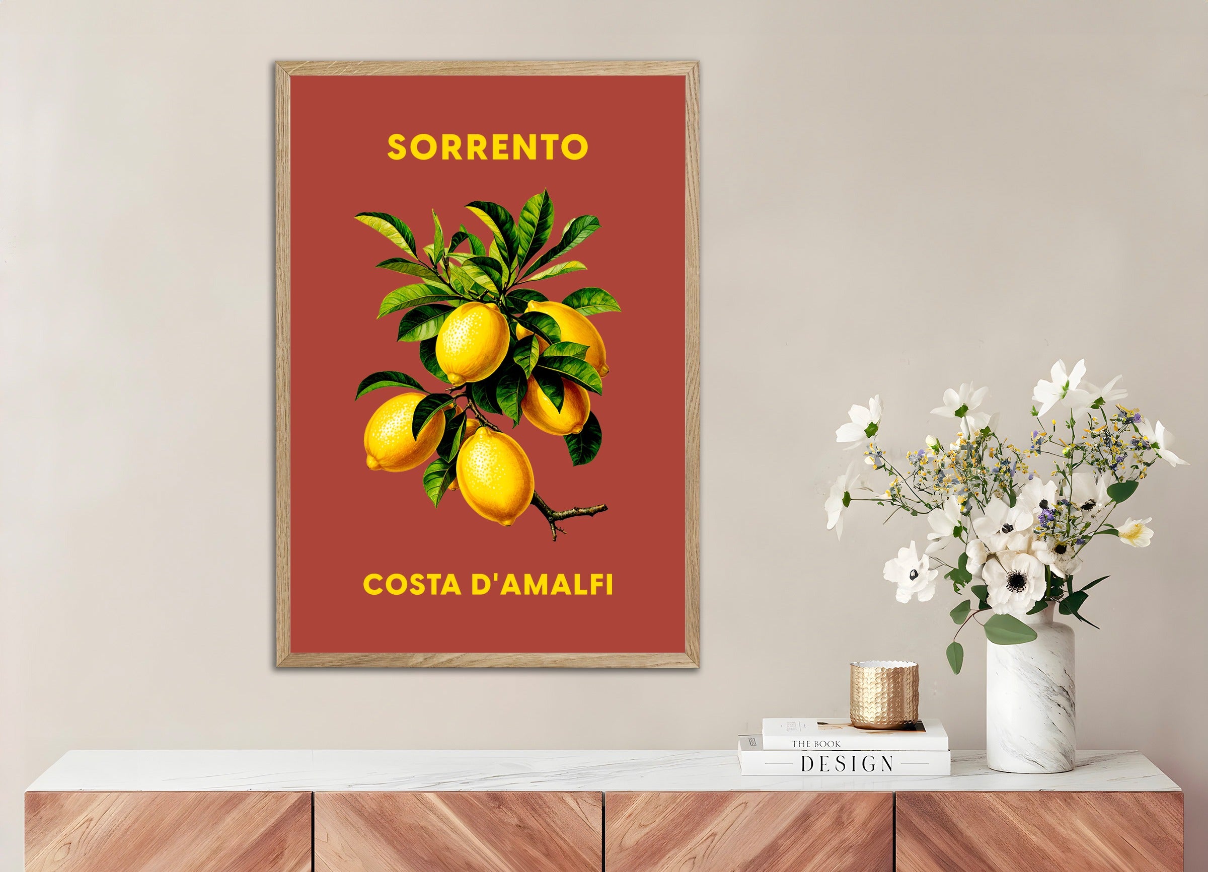 Poster with wood frame: Lemons of Sorrento - Amalfi Coast 02