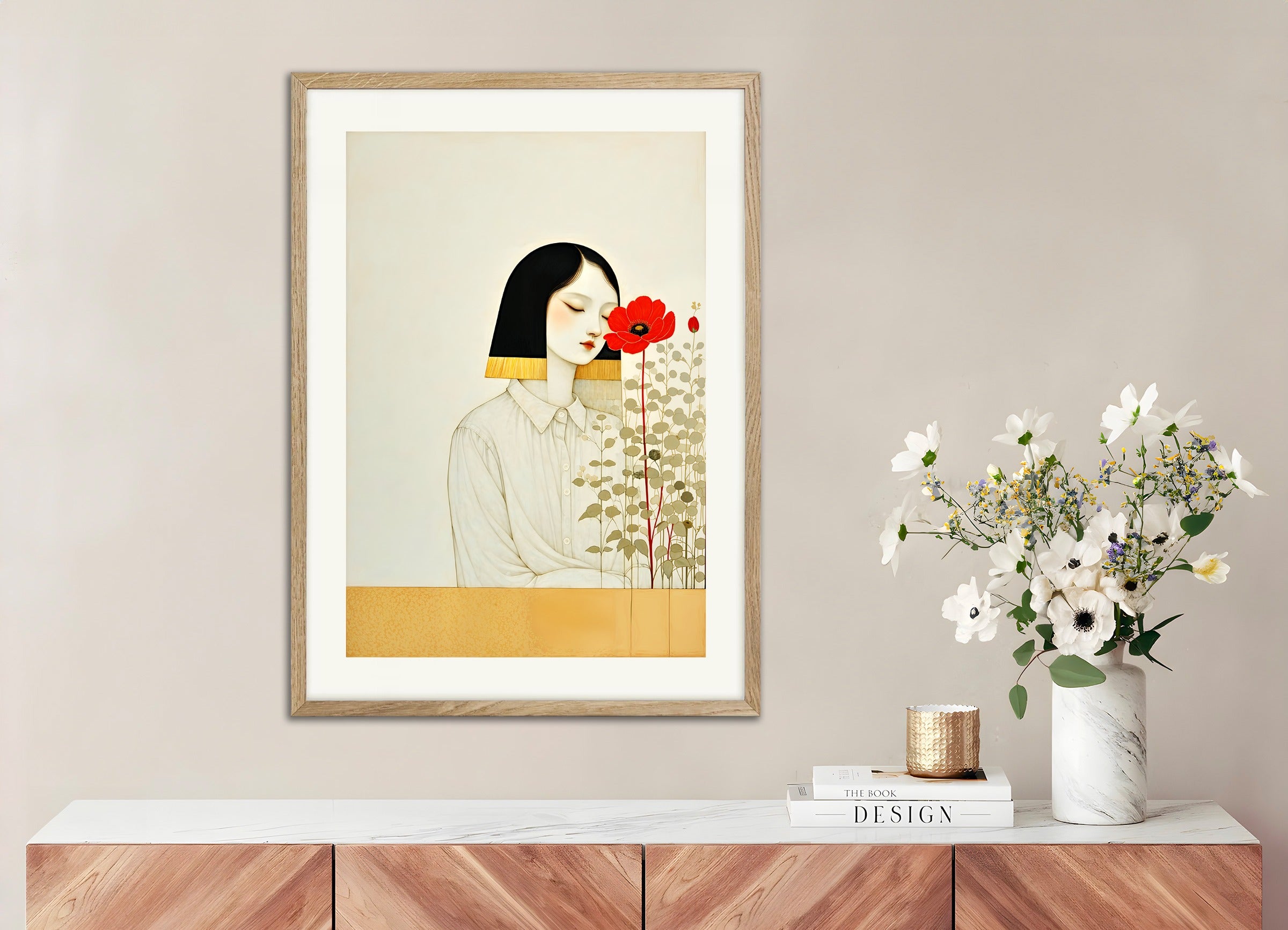 Poster with natural wood frame: Reminiscences