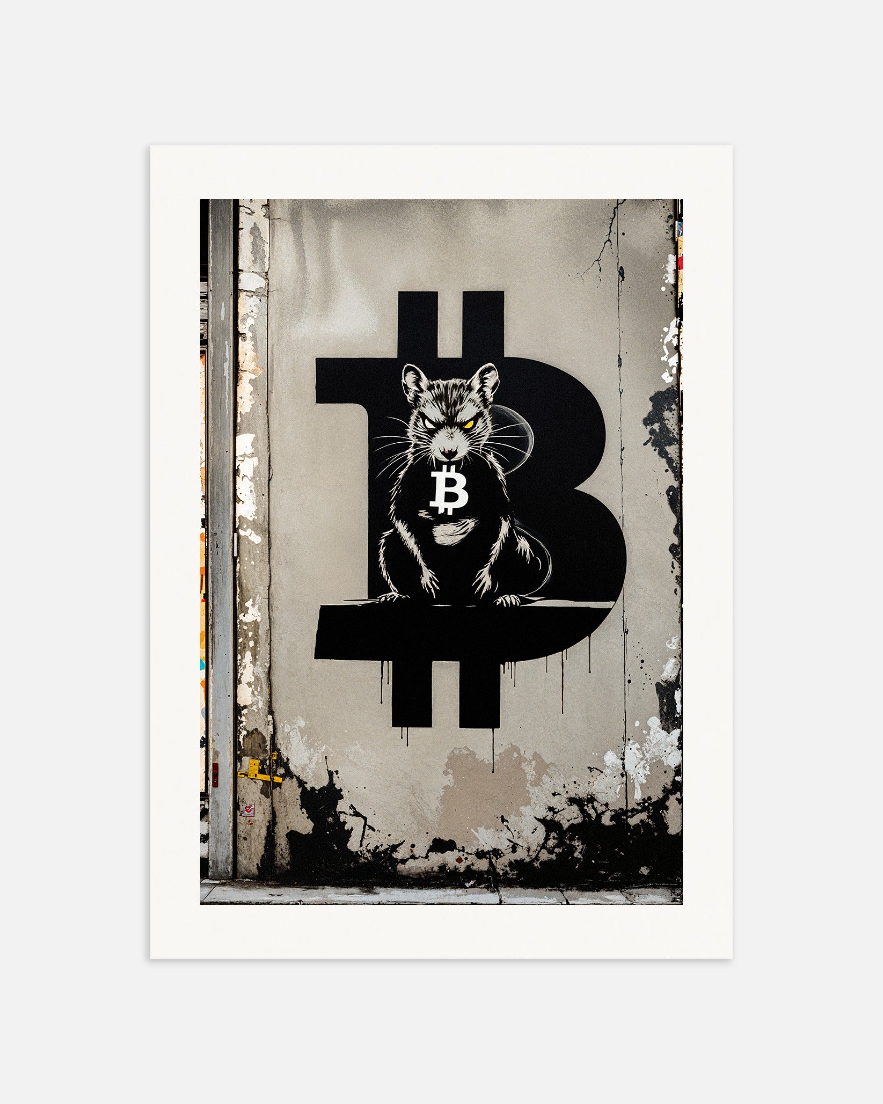 Poster: Bitcoin Rat, Street Art, none