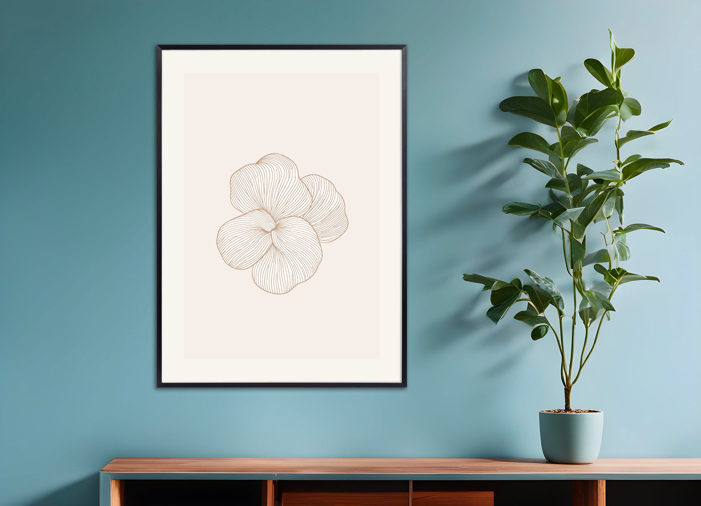 Poster with metal frame: Floral pattern 02, abstract art