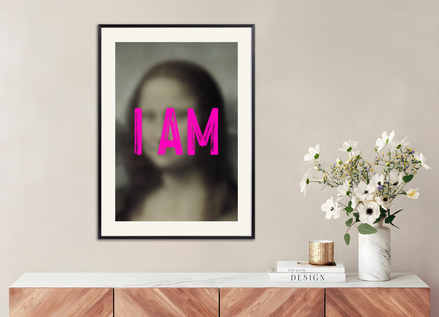 Poster with metal frame: I am - Mona Lisa