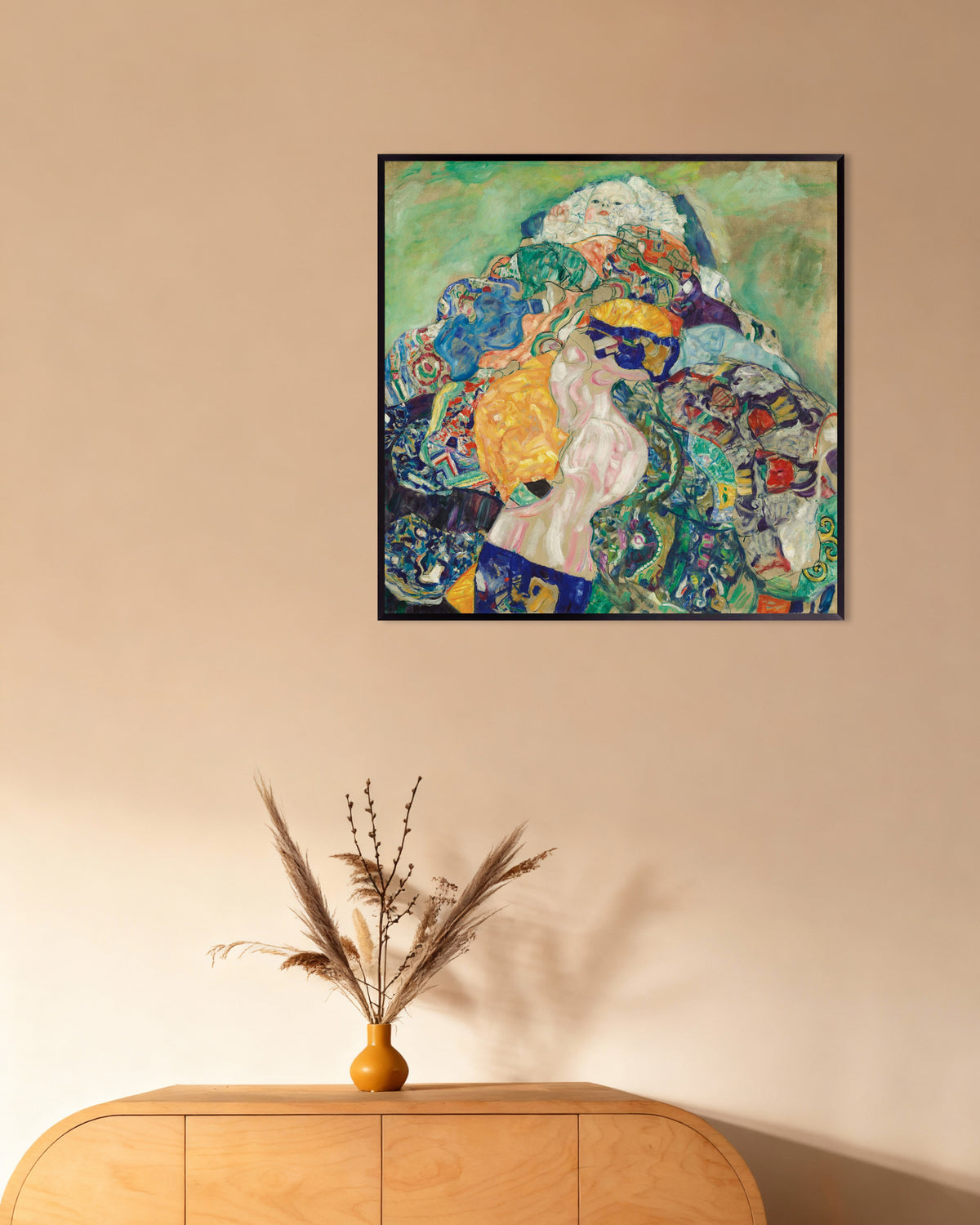 Plakat Baby (Vugge) (1917–1918) av Gustav Klimt med metallramme
