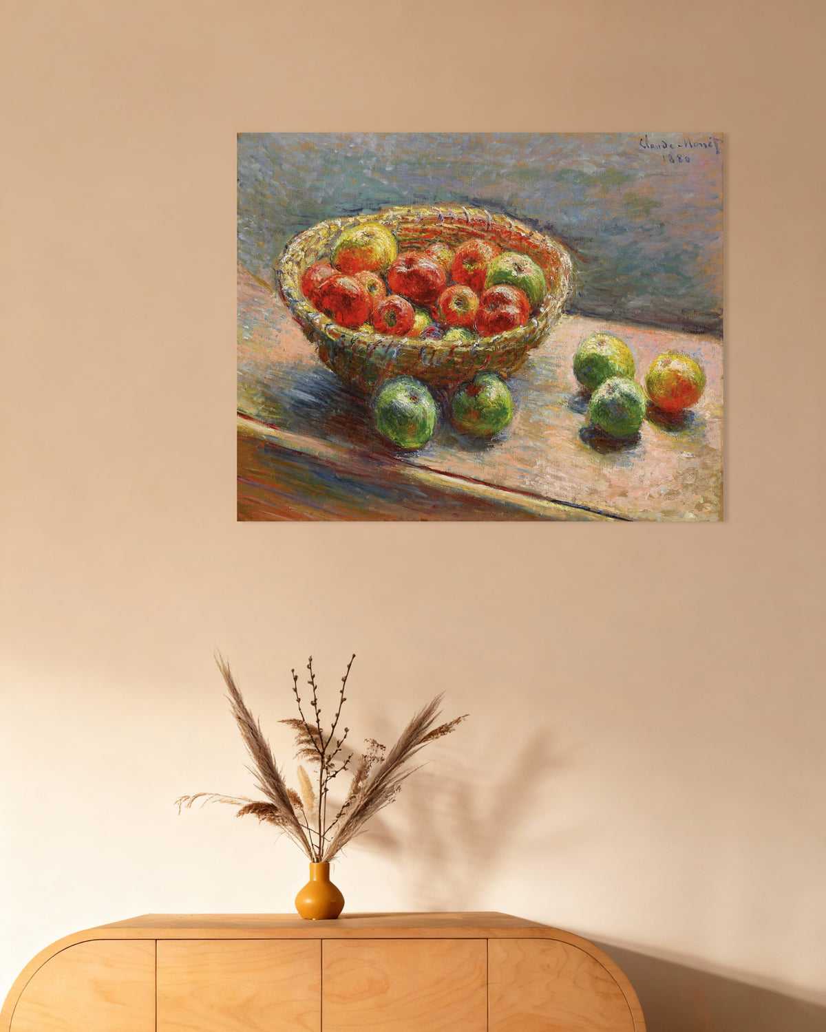 Plakat Kurven med epler (1880) av Claude Monet