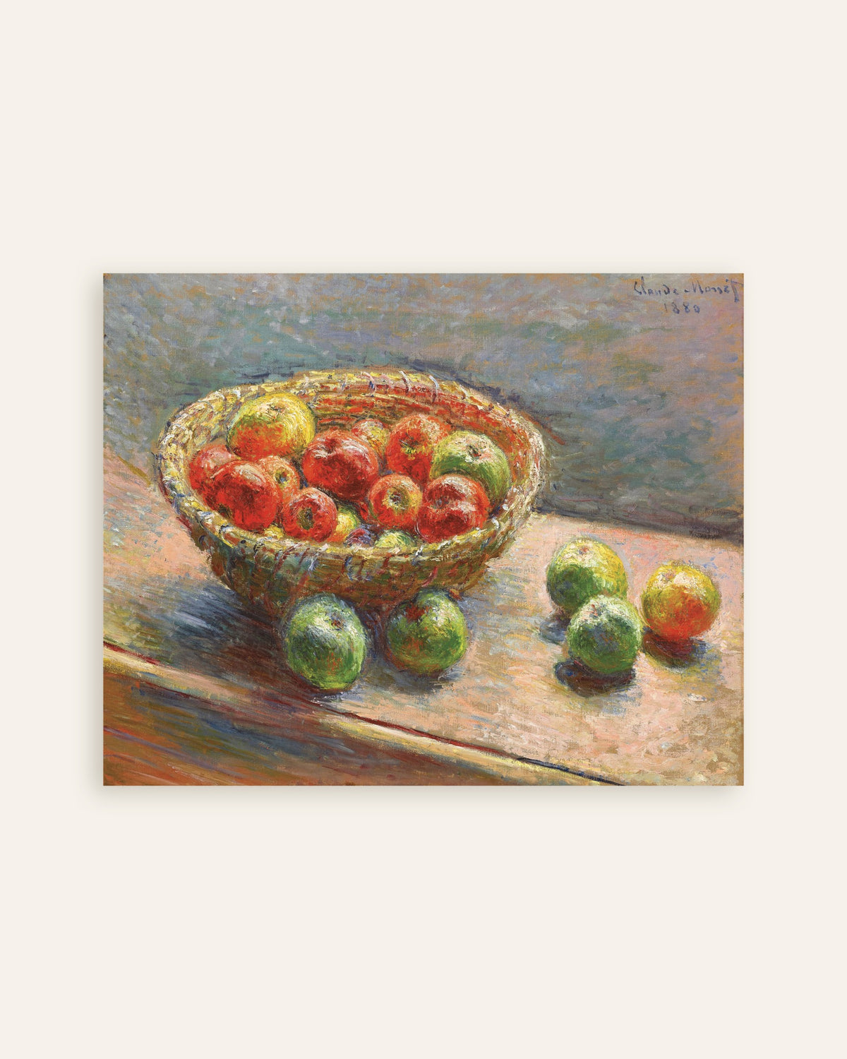 Plakat Kurven med epler (1880) av Claude Monet, miniatyr