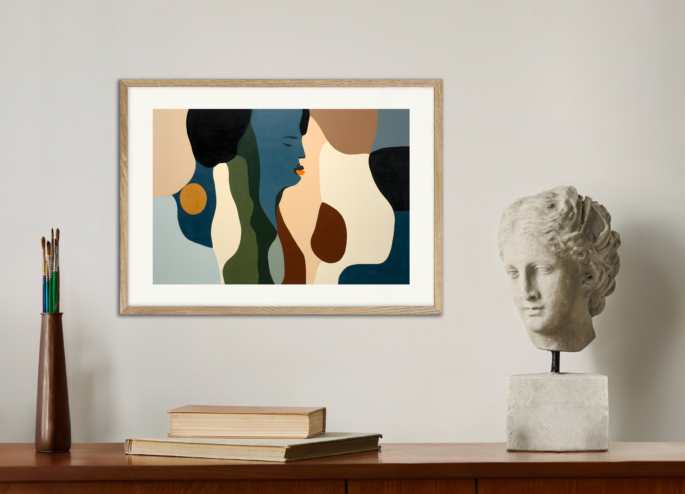 Poster with natural wood frame: Face of Autumn