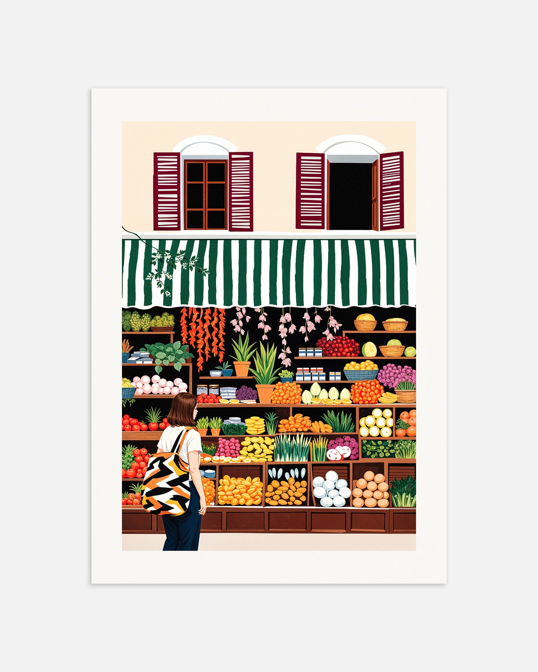 Poster: Groceries, fruits, vegetables and flowers, none