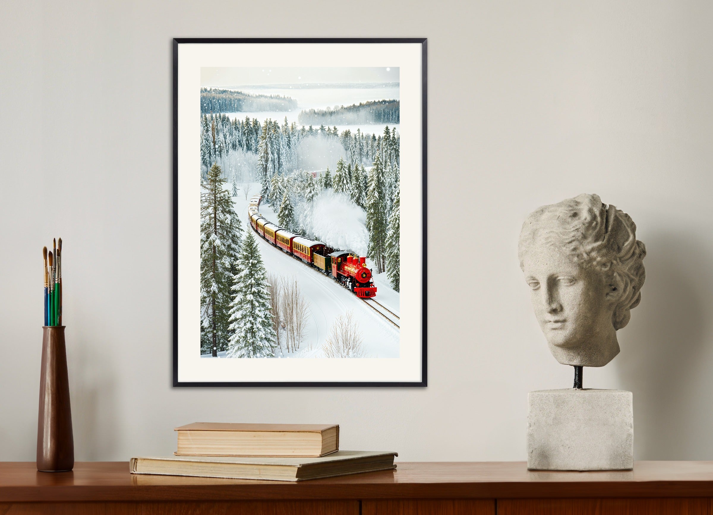 Poster with metal frame: Holiday Christmas Train