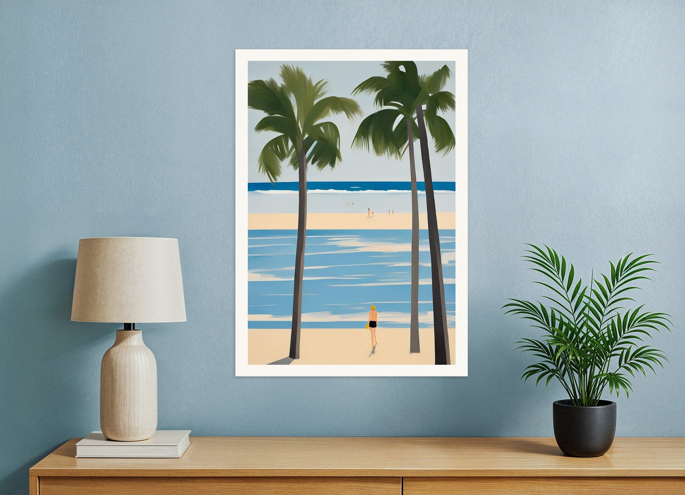 Poster of Beautiful Days at the Beach - Palm Tree Paradise Art Print