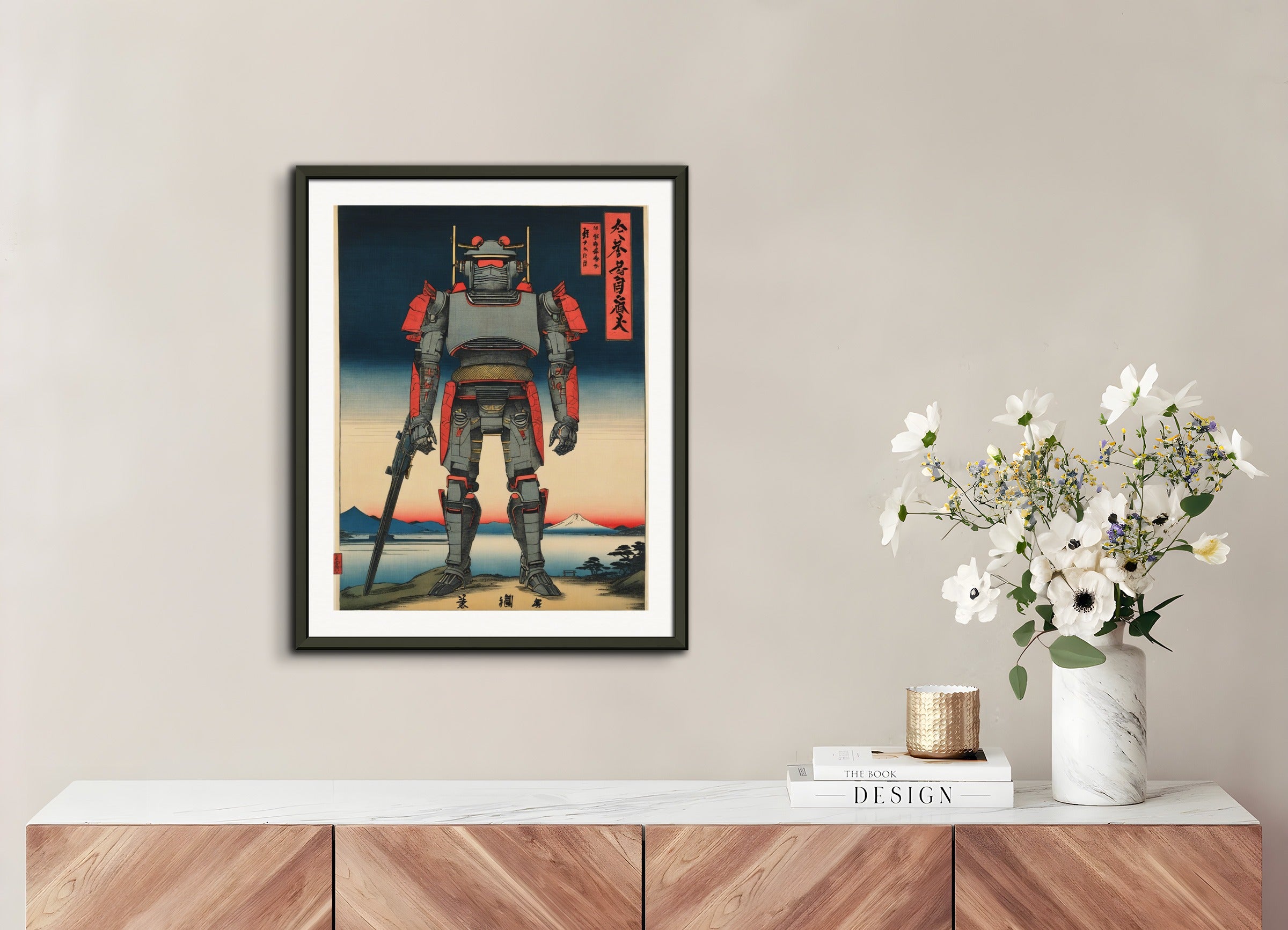 Poster with metal frame: Hiroshige, Cyborg