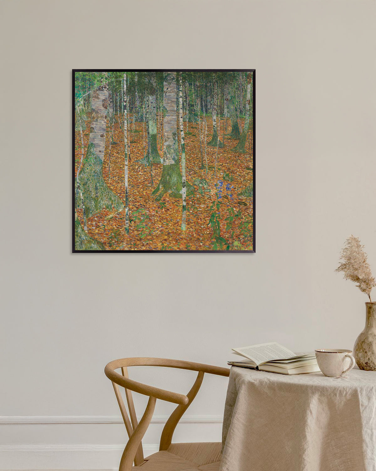 Poster of Birch Forest (1903) by Gustav Klimt, with metal frame