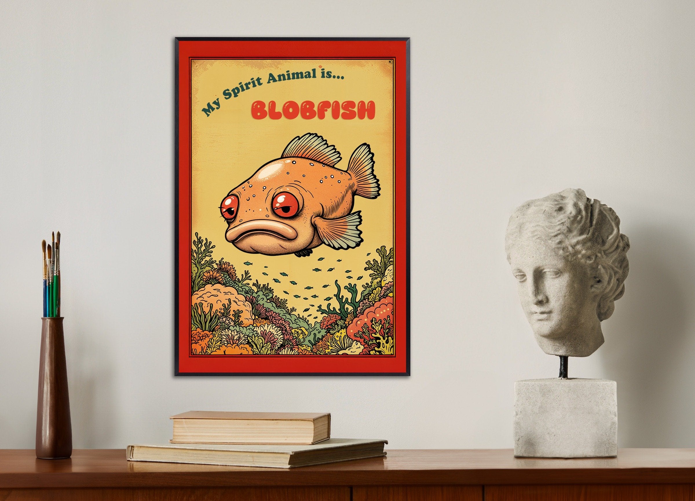 Poster of Blobfish, with metal frame