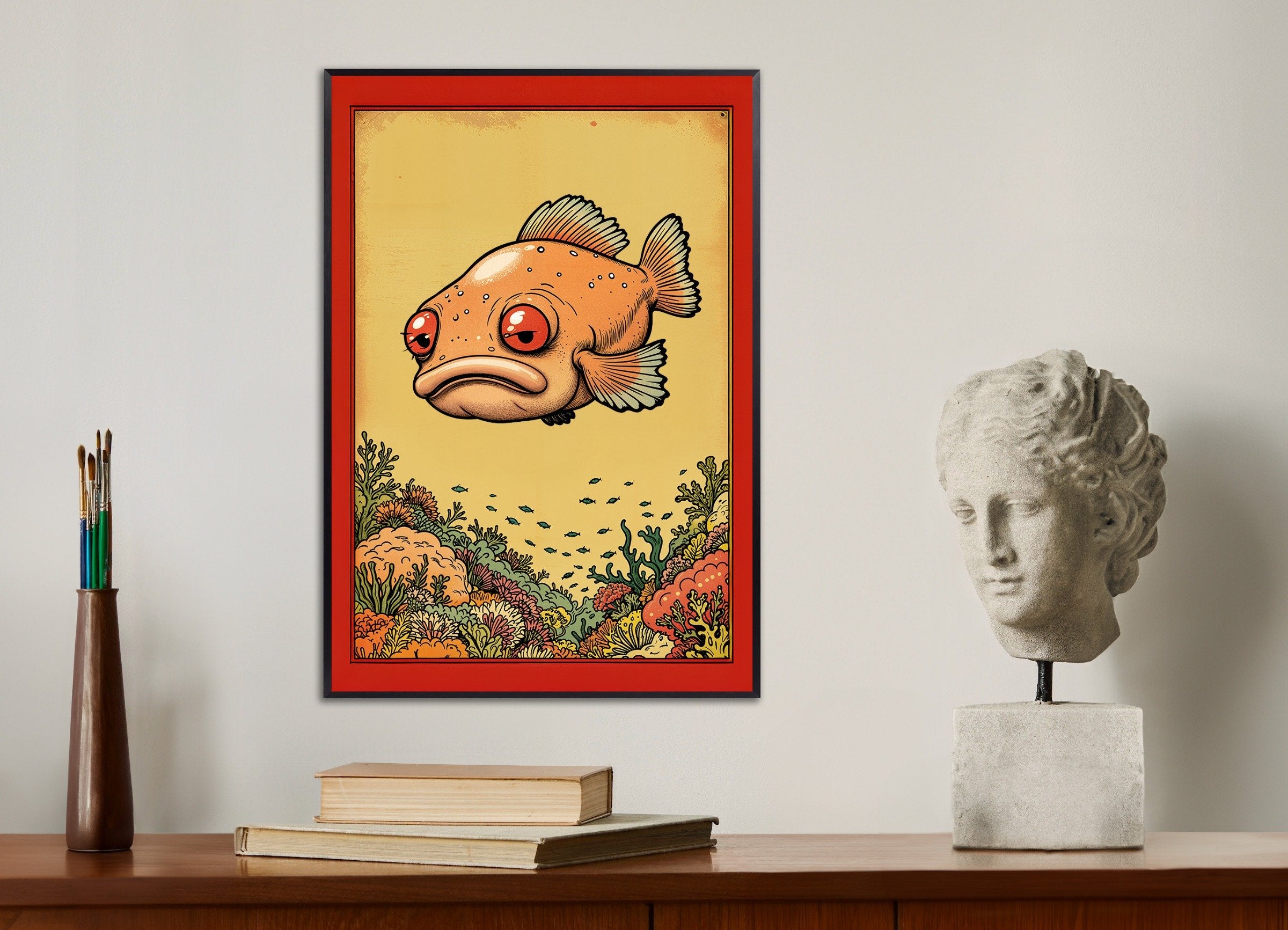 Poster of Blobfish, with metal frame