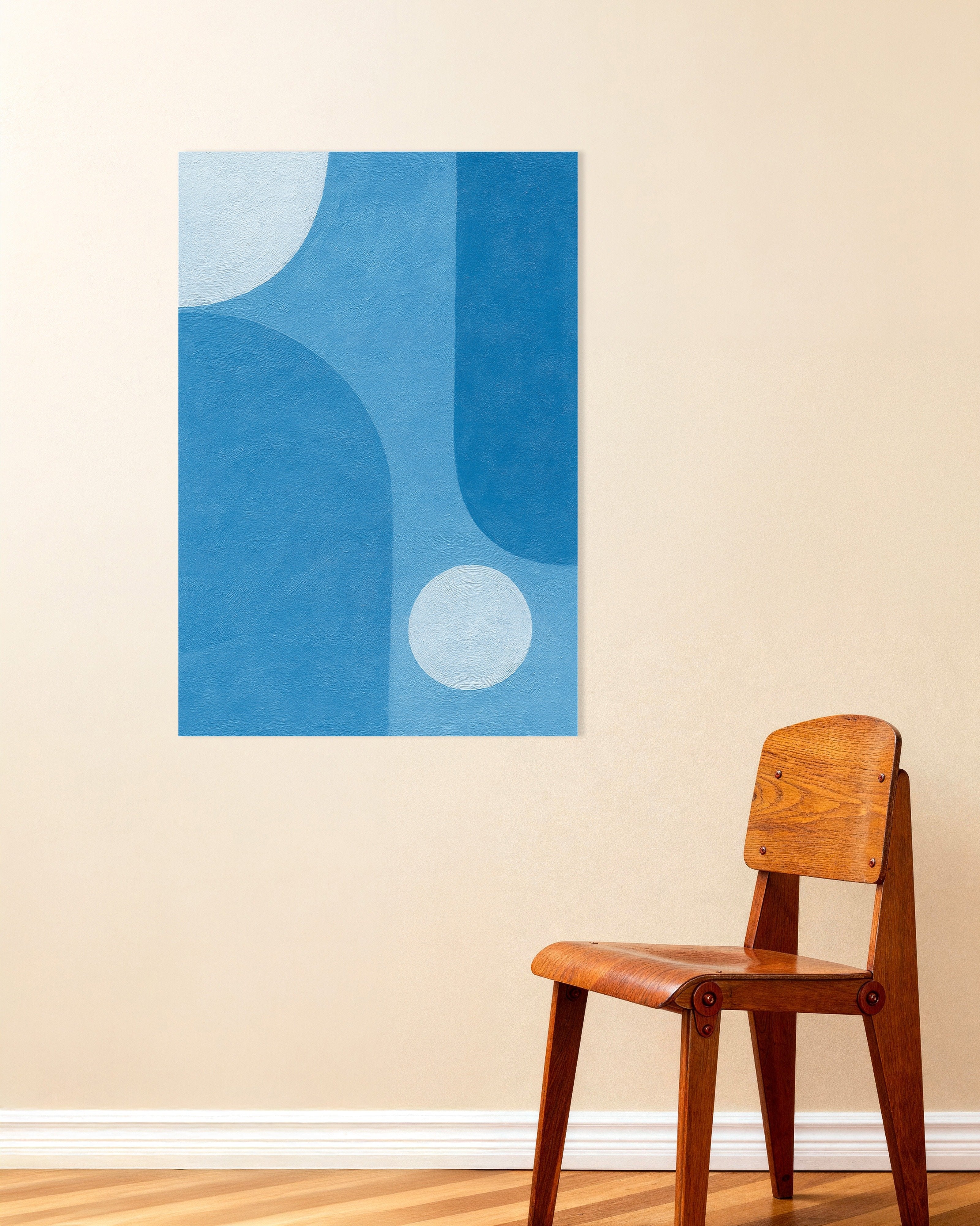 Poster of Blue Atmosphere – abstract blue shapes poster