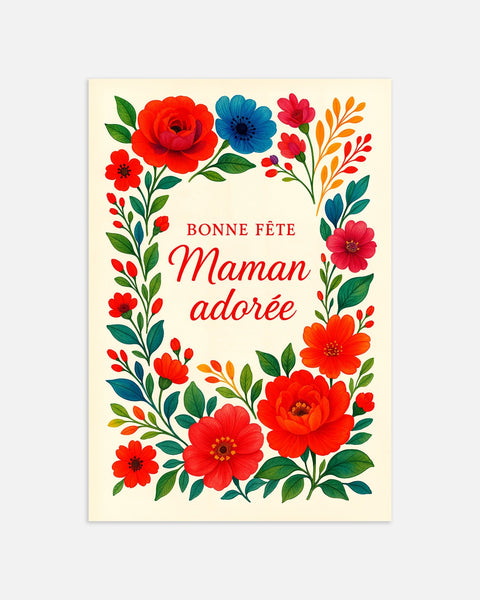 Bonne fête Maman adorée – French Mother's Day Print | Posterscape