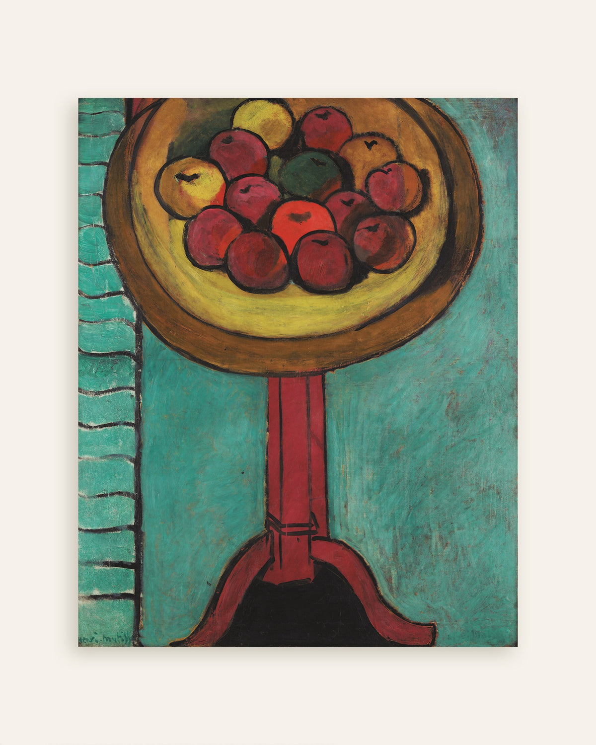 Poster av Eplebolle på et bord (1916) av Henri Matisse, miniatyrbilde