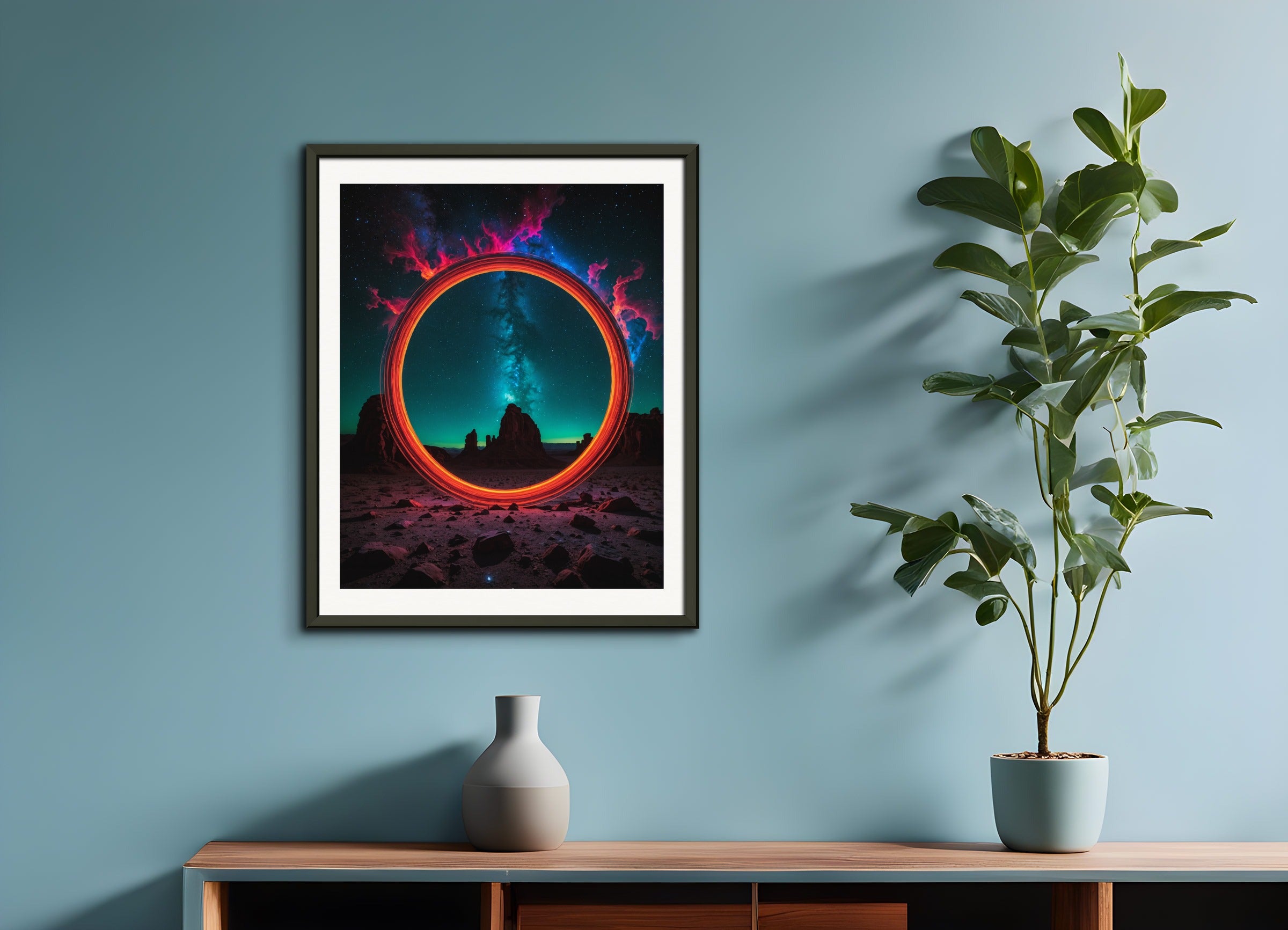 Poster with metal frame: Photolab luminescent neon, Astronomy