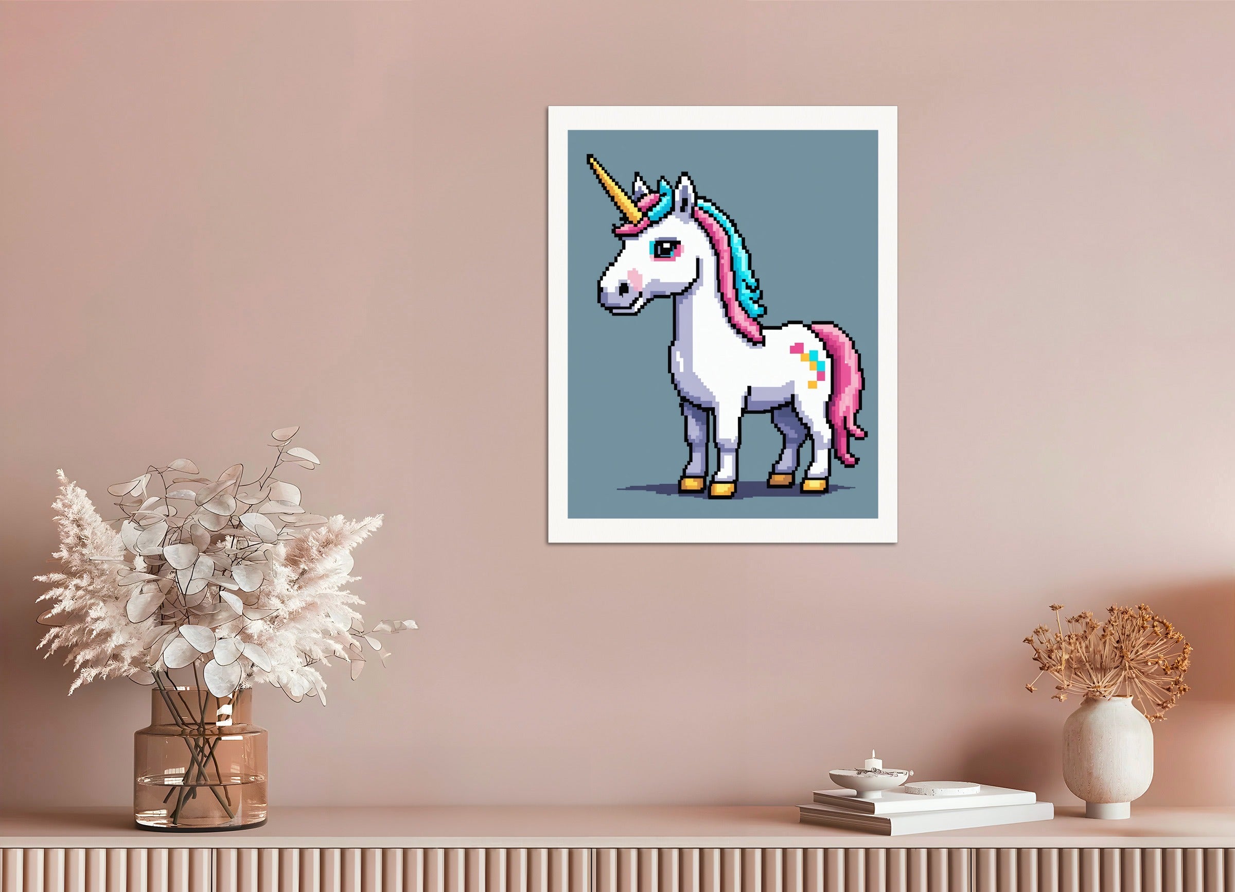 Poster: Pixel Art, Unicorn