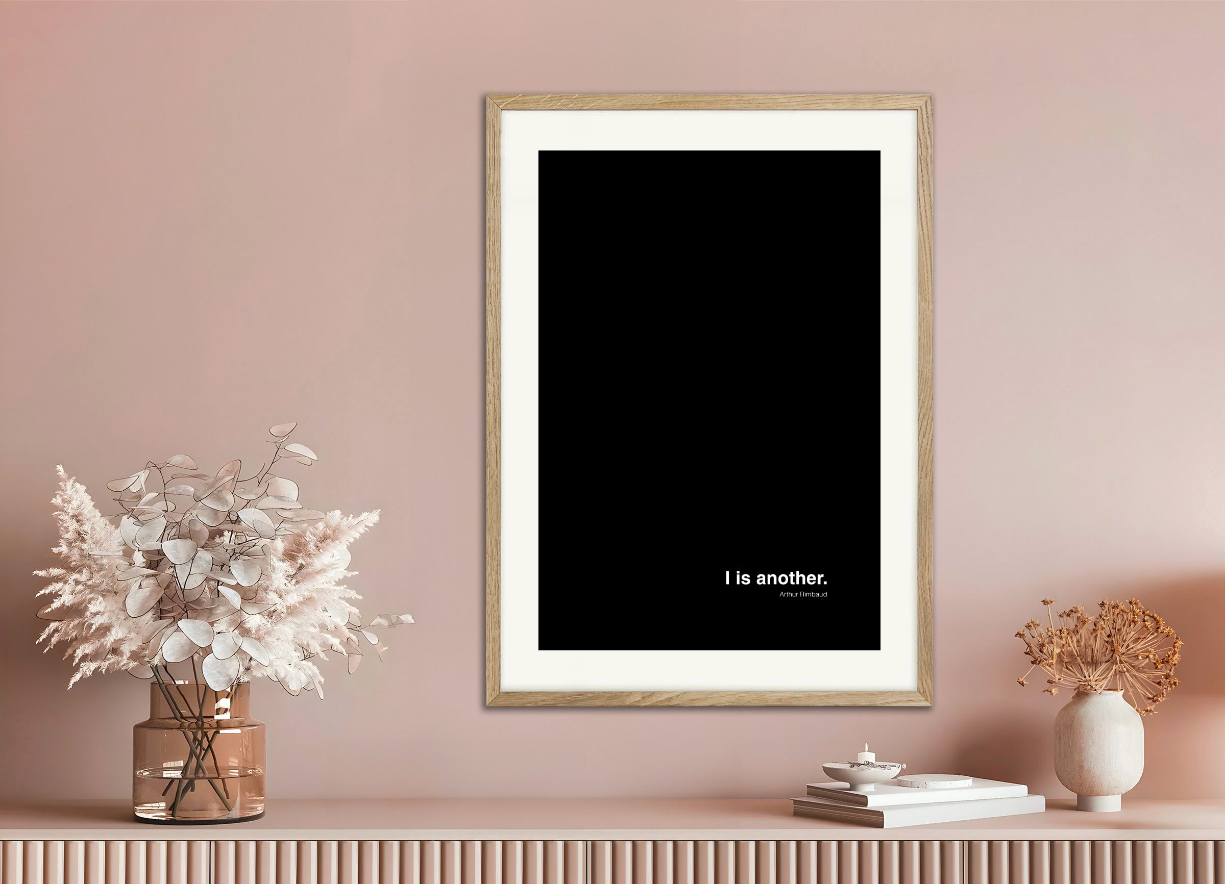 Poster with natural wood frame: I is another - Arthur Rimbaud