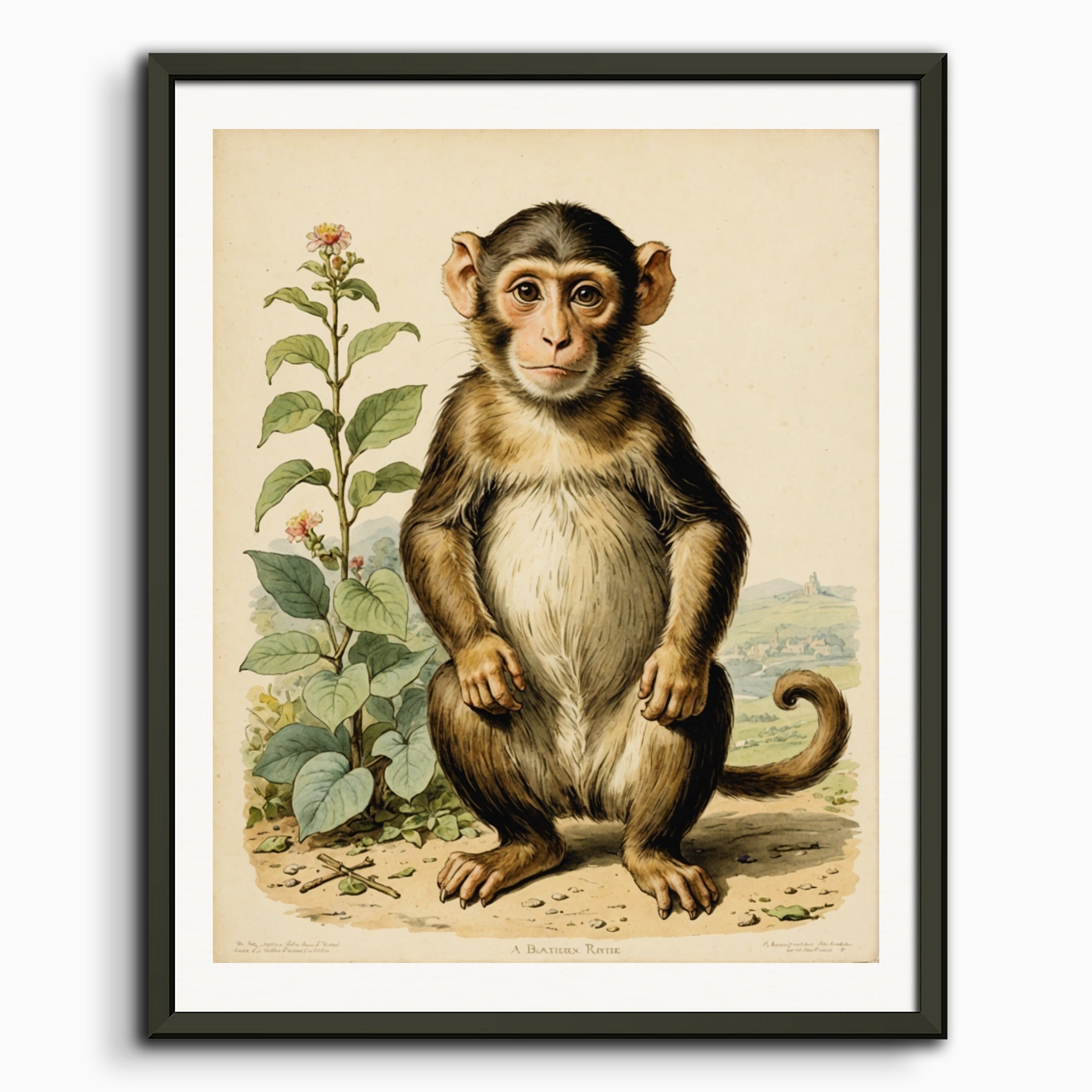 Poster: Charming tales, delicate British watercolors, Monkey