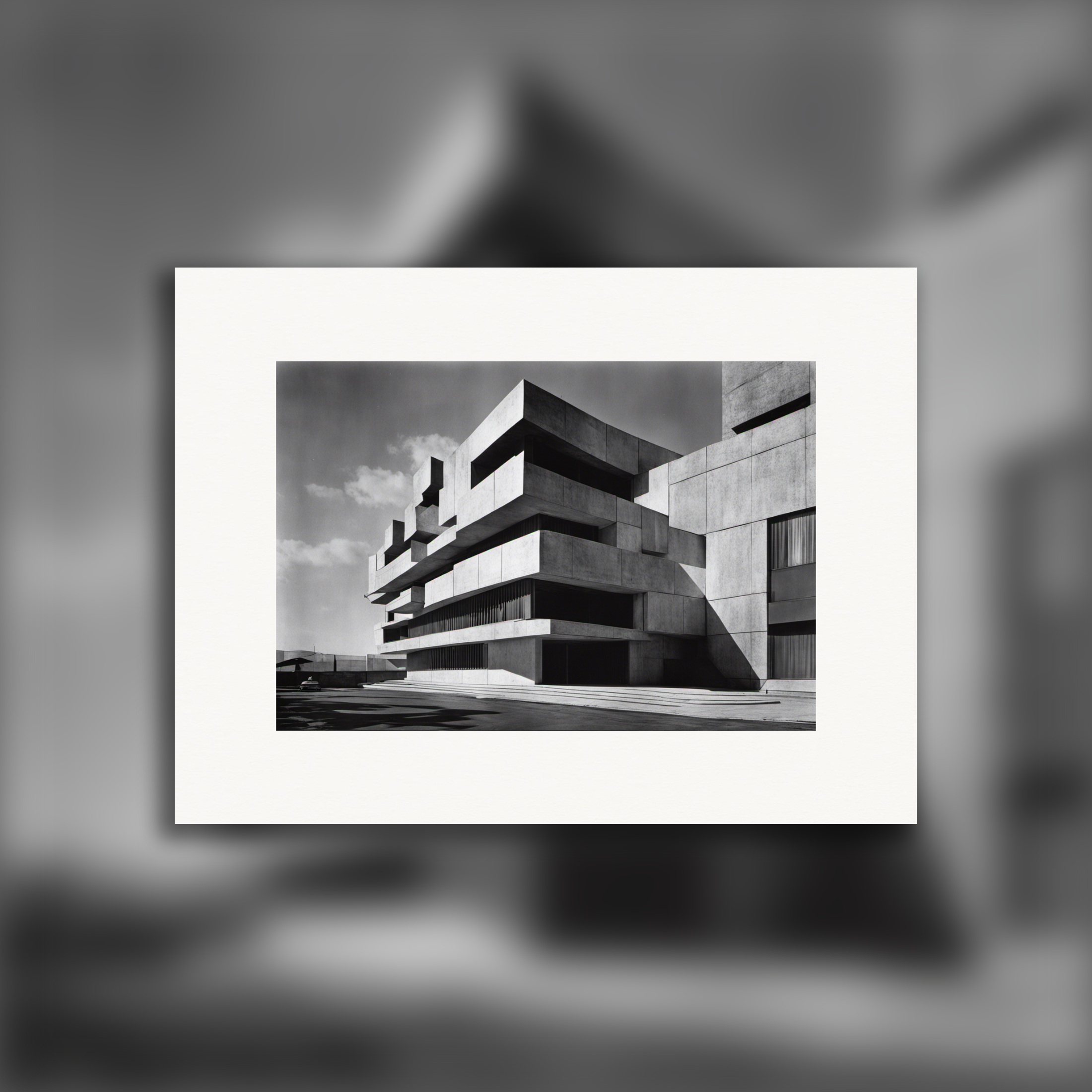 Abstrakcyjne fotografie oparte na elementach natury i geometrycznych wzorach, architektura brutalistyczna - Plakat