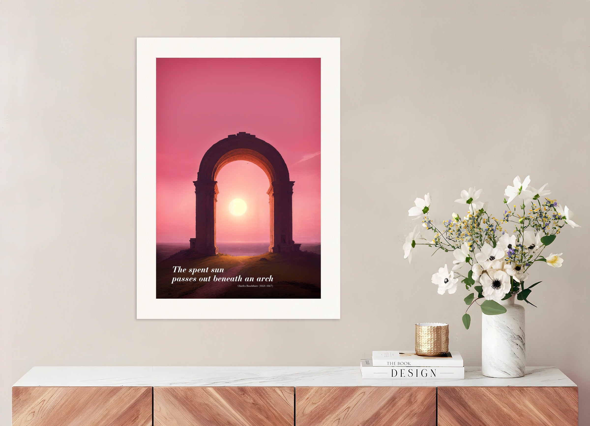 Poster: The Dying Sun Falling Asleep Under an Arch, Charles Baudelaire