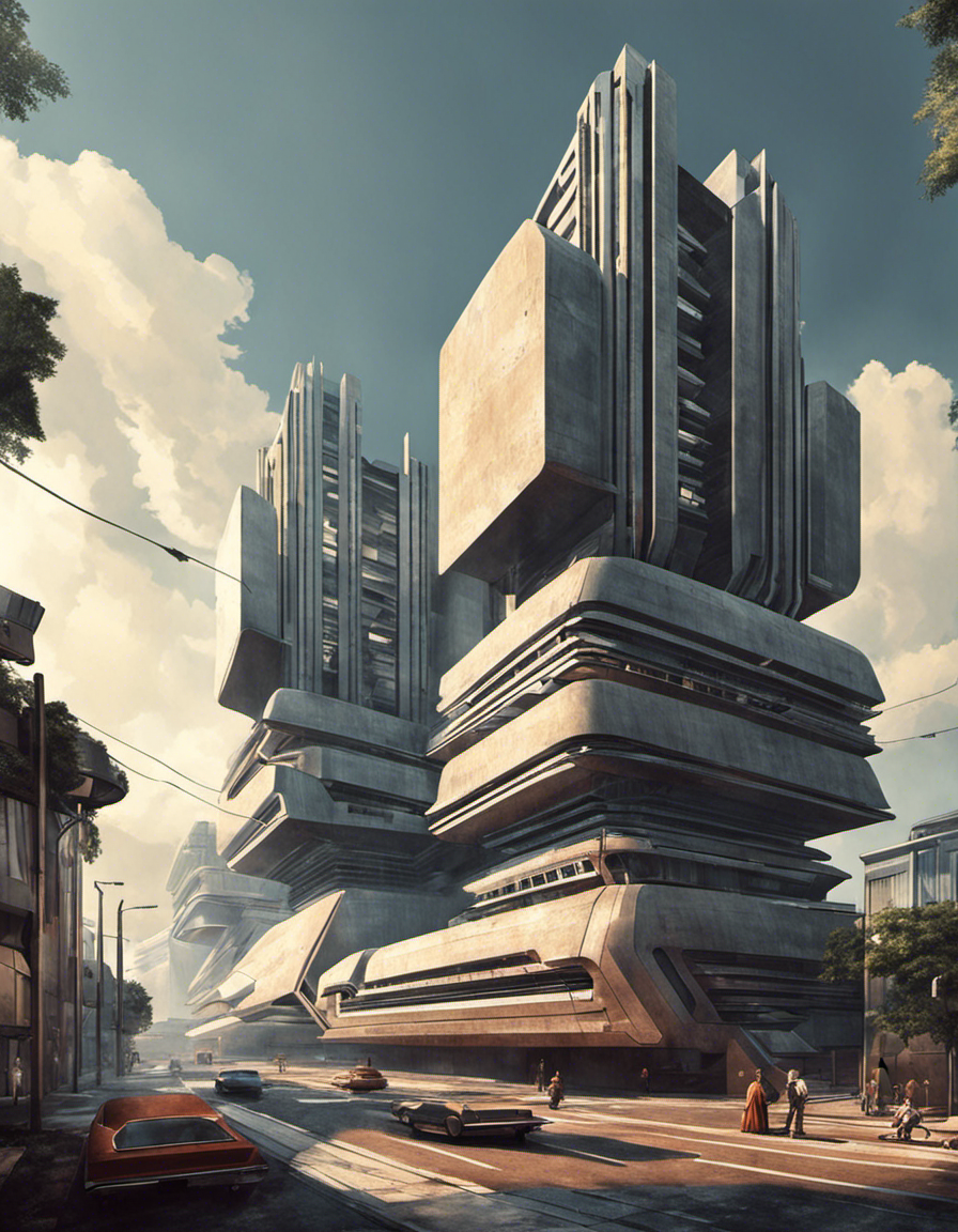 Retro future, brutalist architecture - Plakat