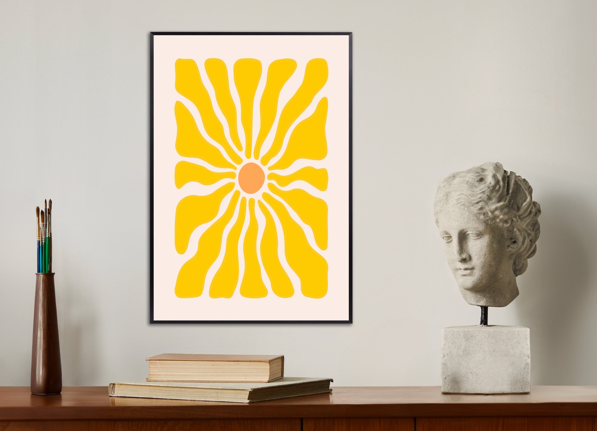 Poster with metal frame: Minimalist flower poster